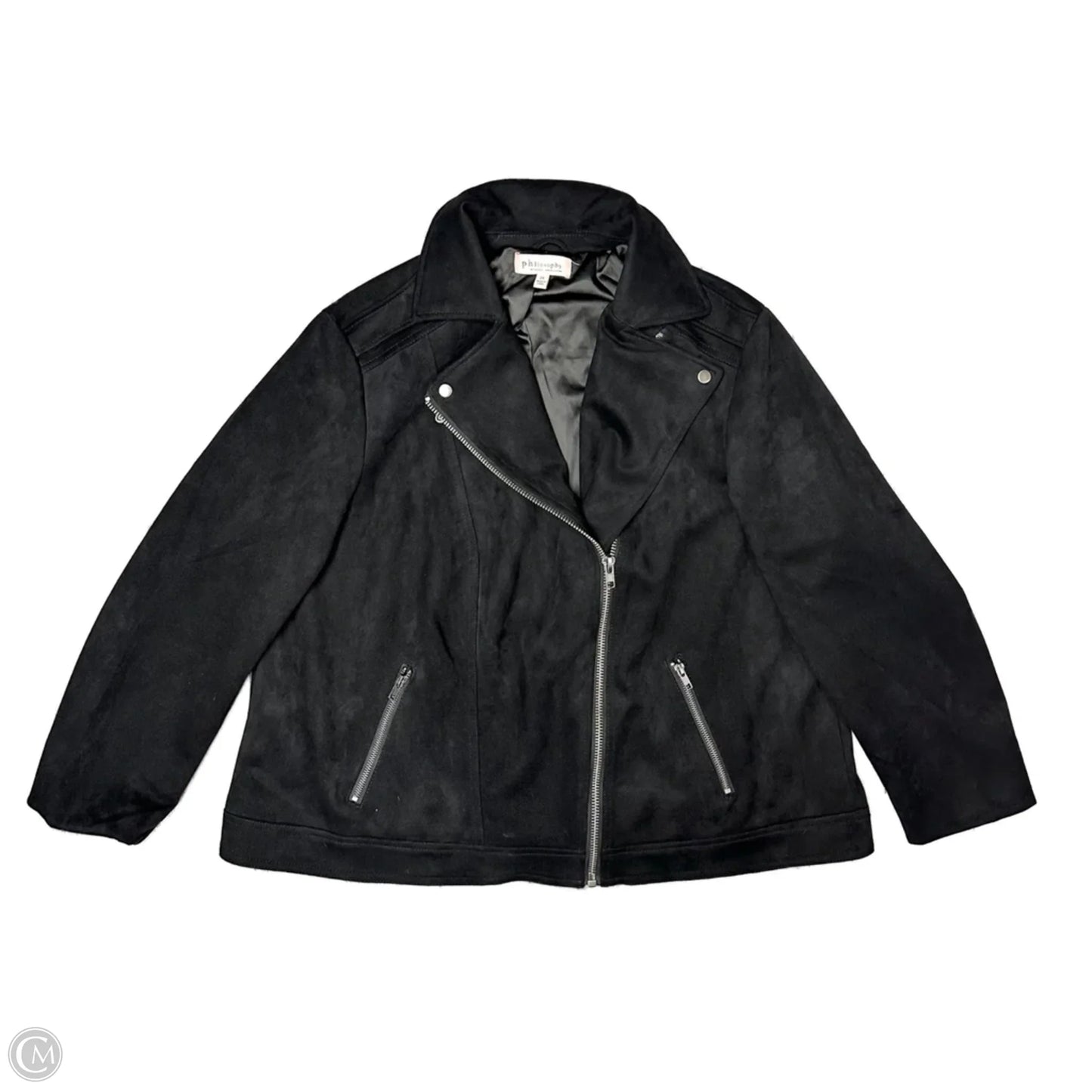 Jacket Moto By Philosophy In Black, Size: 2x