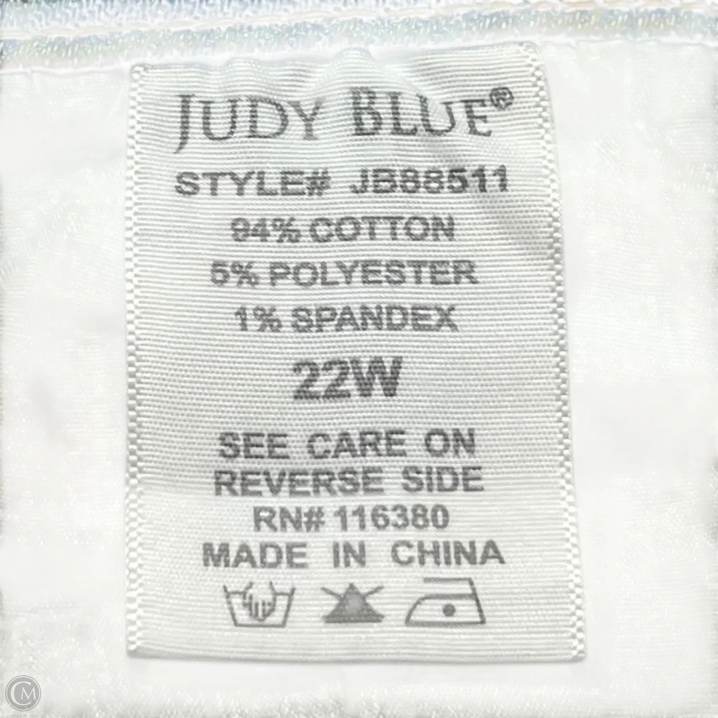 Jeans Straight By Judy Blue In Blue Denim, Size: 22