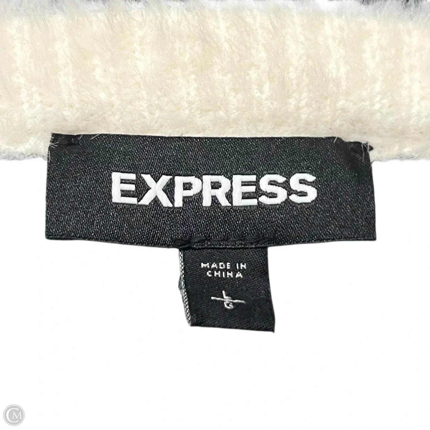 Sweater By Express In Black & Cream, Size: L