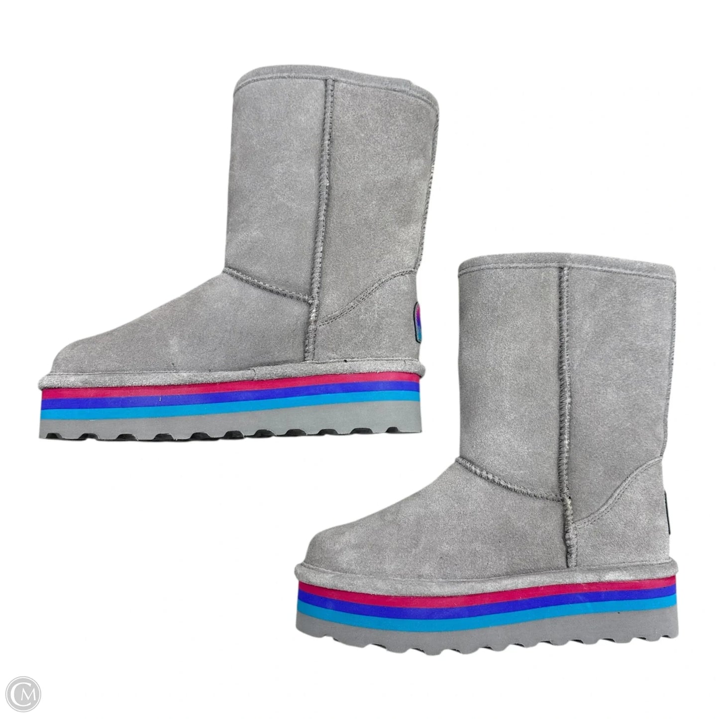Boots Mid-calf Flats By Bearpaw In Grey, Size: 6