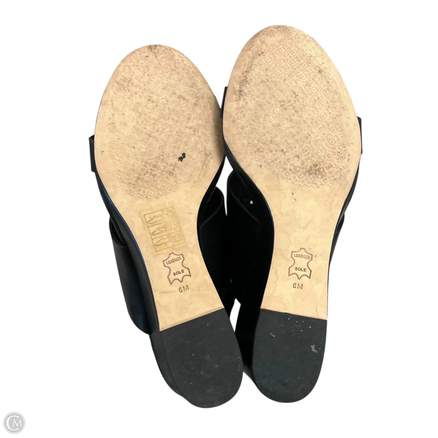 Sandals Designer By Tory Burch In Black & Gold, Size: 6