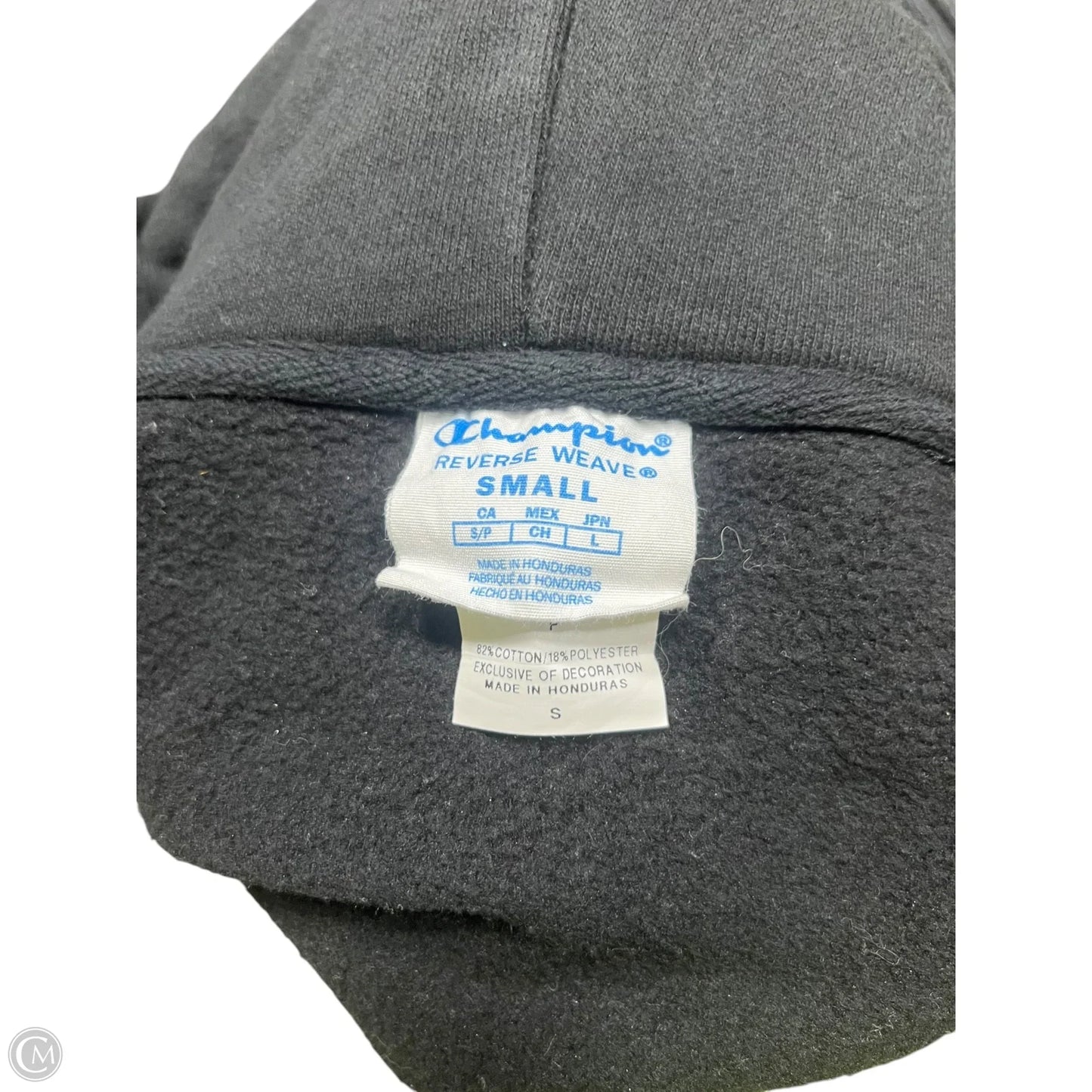 Sweatshirt Hoodie By Champion In Black, Size: S