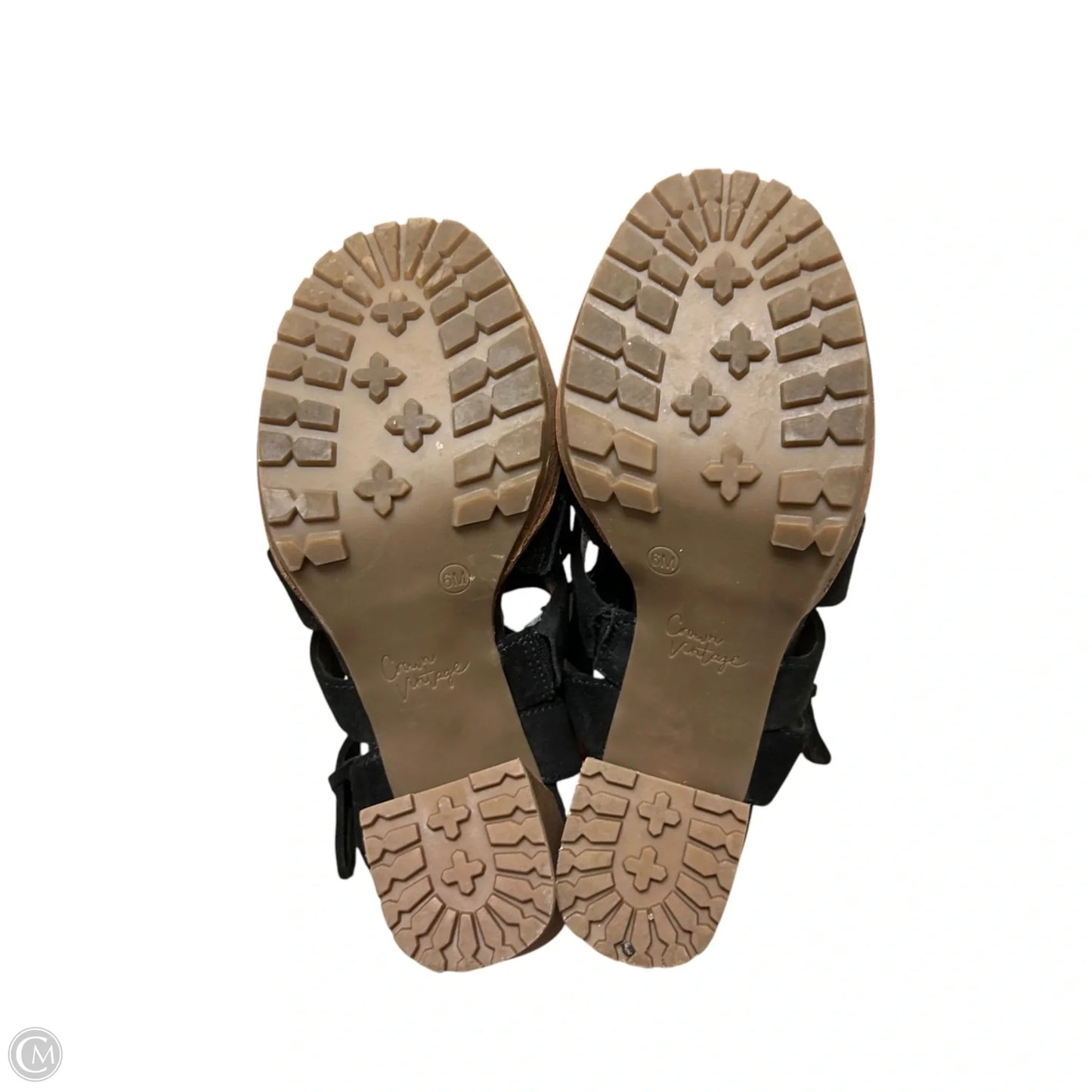 Sandals Heels Block By Crown Vintage In Black, Size: 6