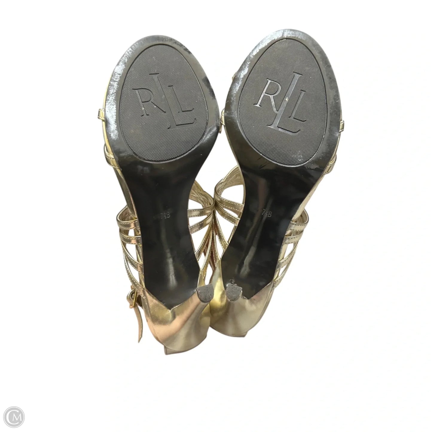 Sandals Heels Stiletto By Lauren By Ralph Lauren In Silver, Size: 7.5