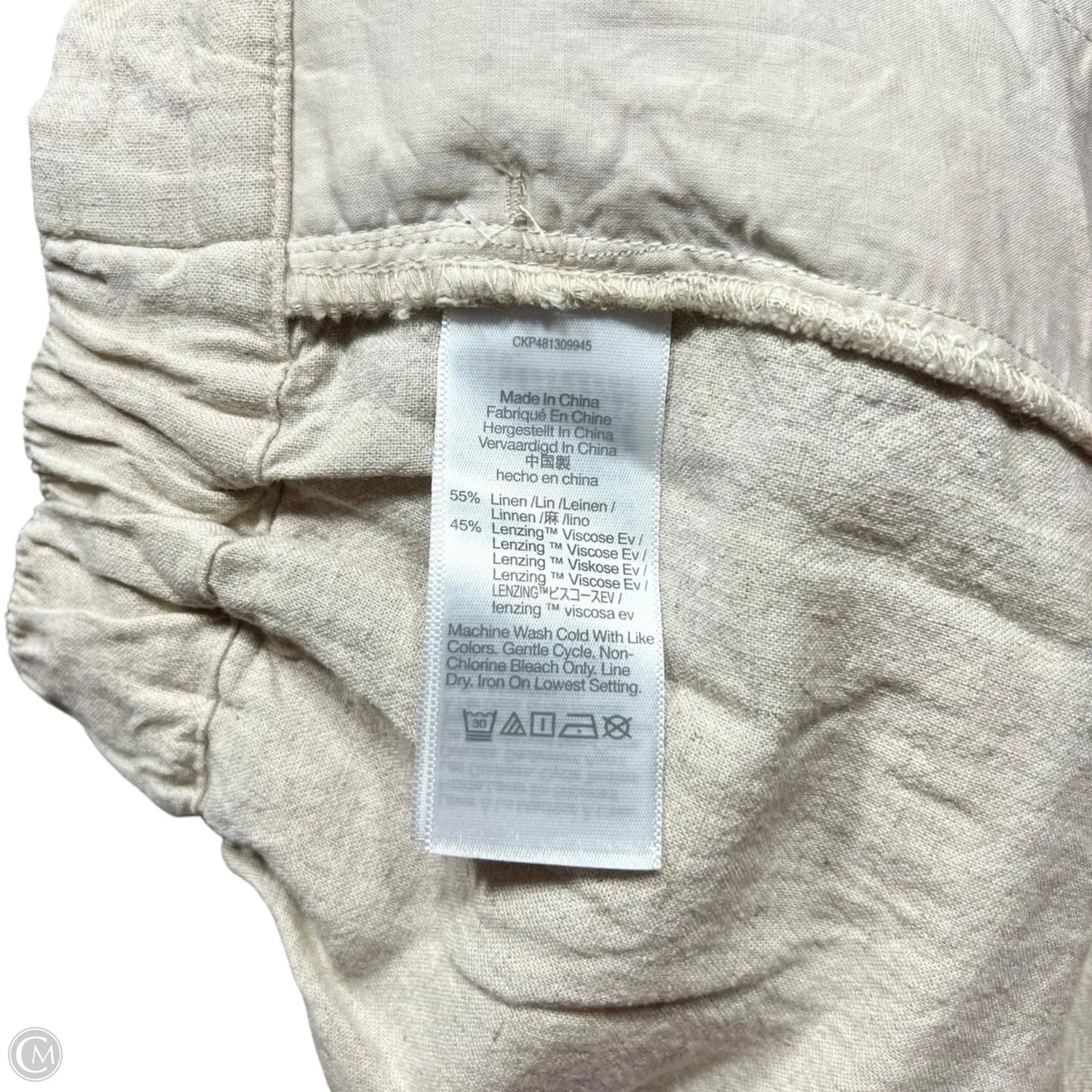Pants Linen By Madewell In Tan, Size: Xl