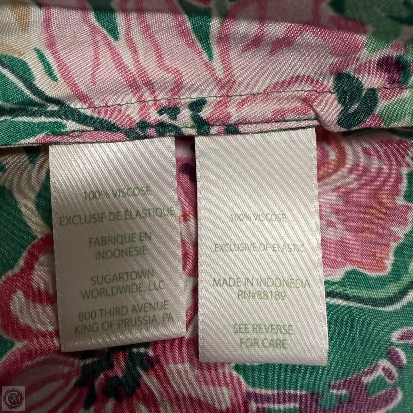Top Long Sleeve Designer By Lilly Pulitzer In Green & Pink, Size: 4