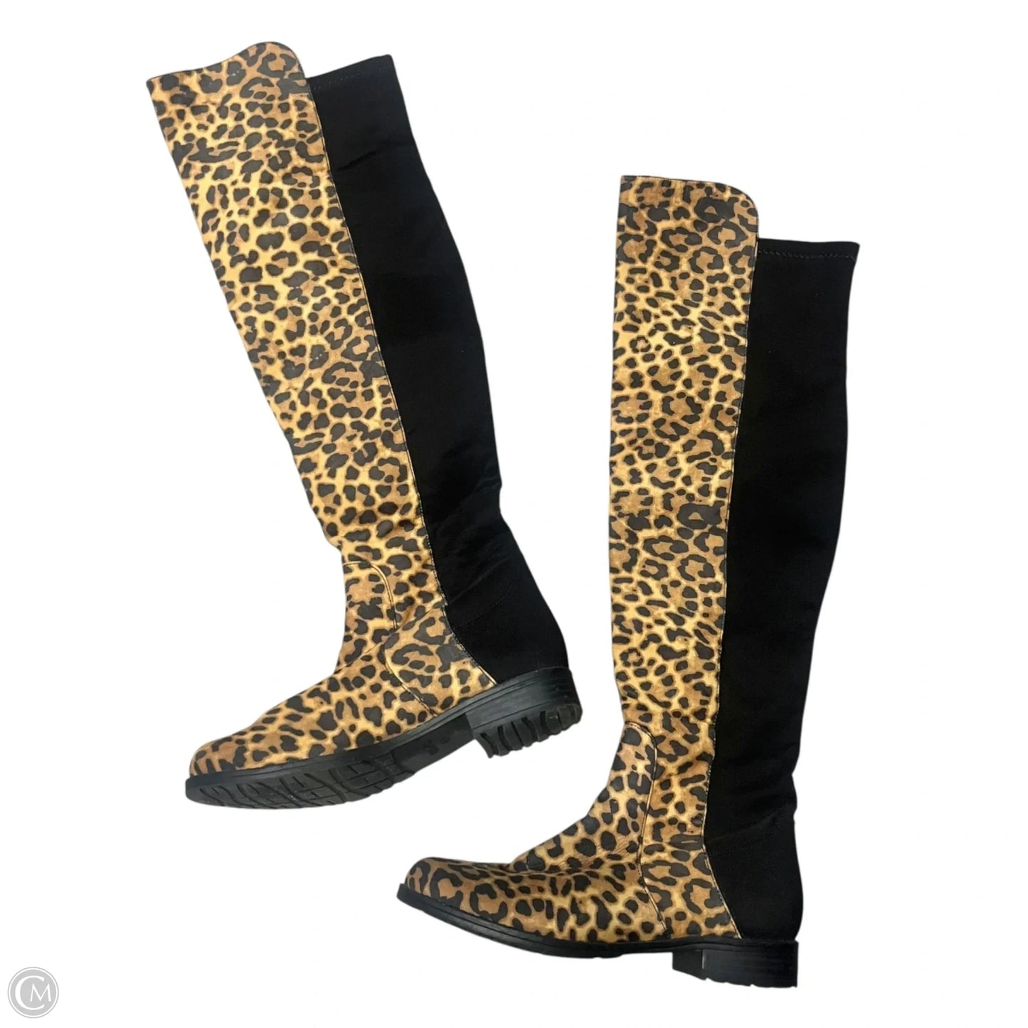Boots Knee Heels By Unisa In Animal Print, Size: 6