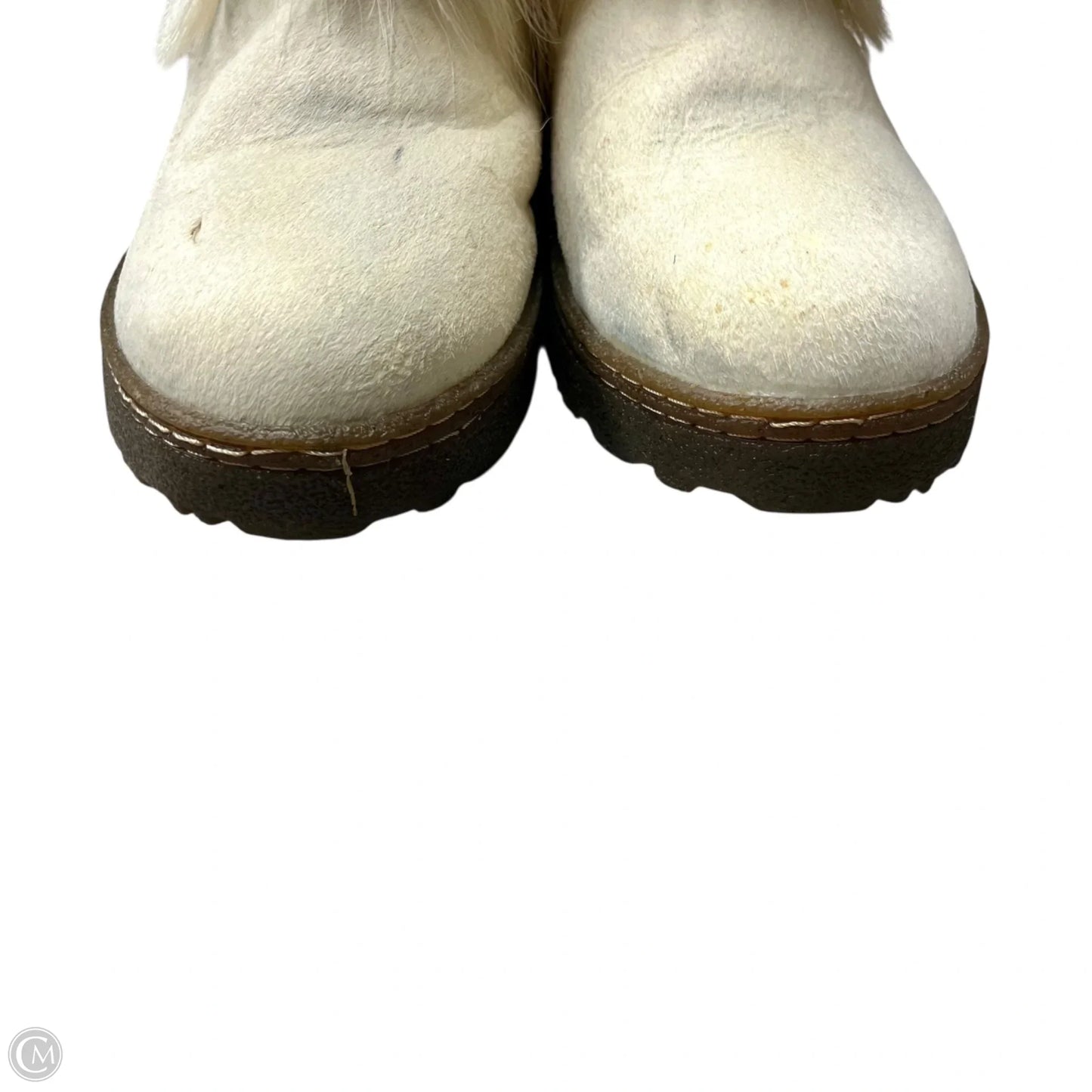 Boots Mid-calf Flats By Bearpaw In Cream & Tan, Size: 12