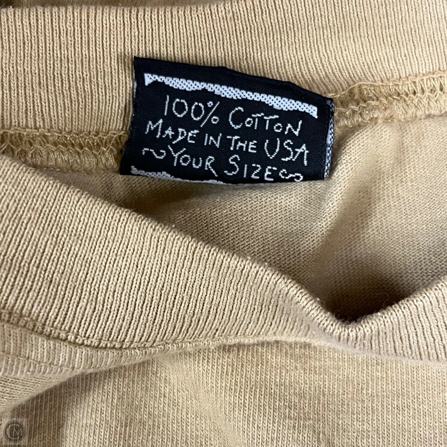 Top Short Sleeve By Artworks In Tan, Size: M