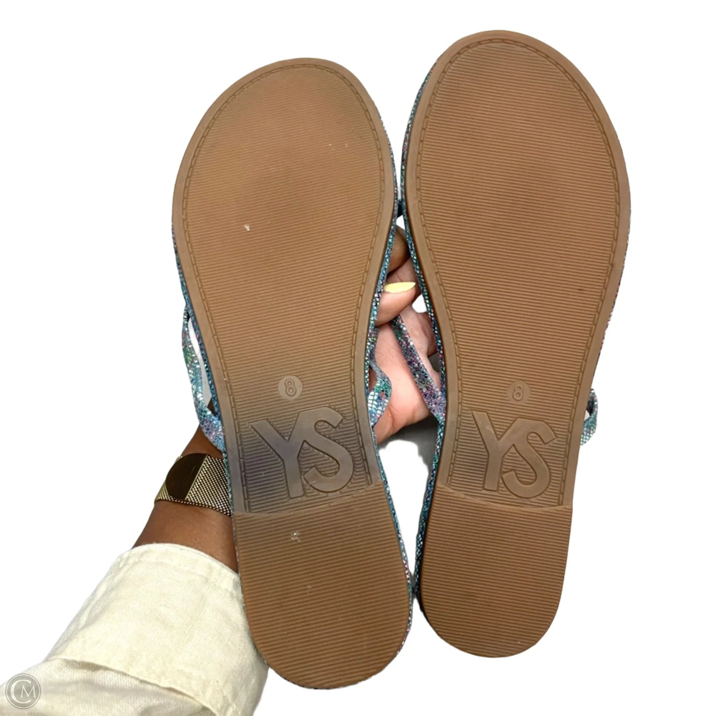 Sandals Flats By YS Samra In Multi-colored, Size: 8