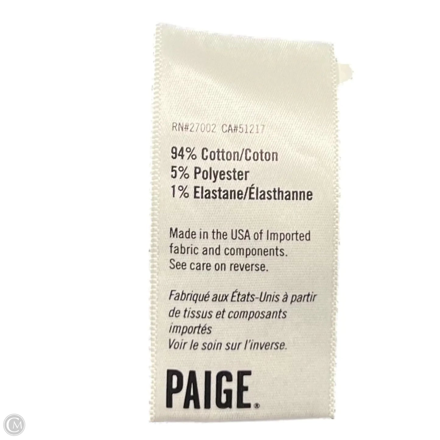 Jeans Straight By Paige In Blue, Size: 8