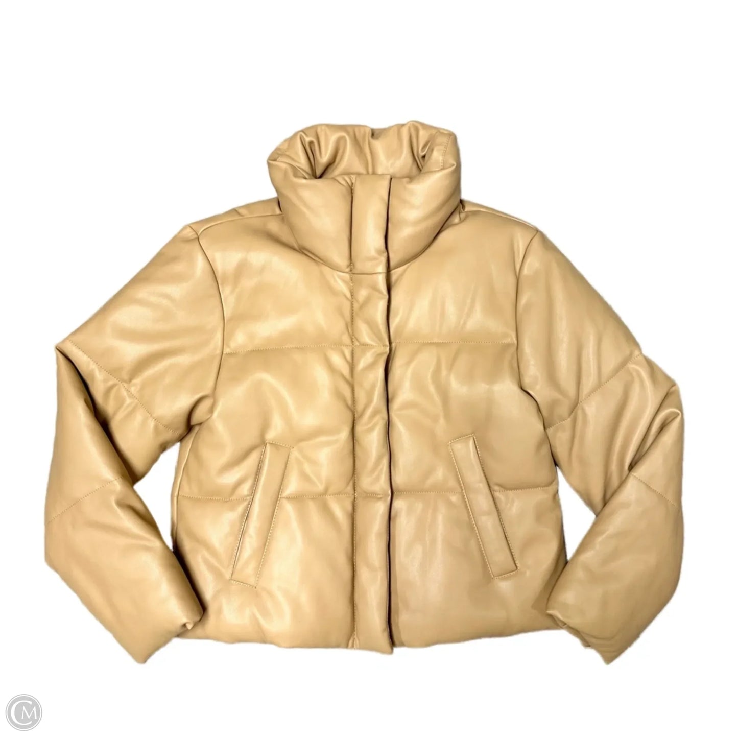 Jacket Puffer & Quilted By Abercrombie And Fitch In Tan, Size: S