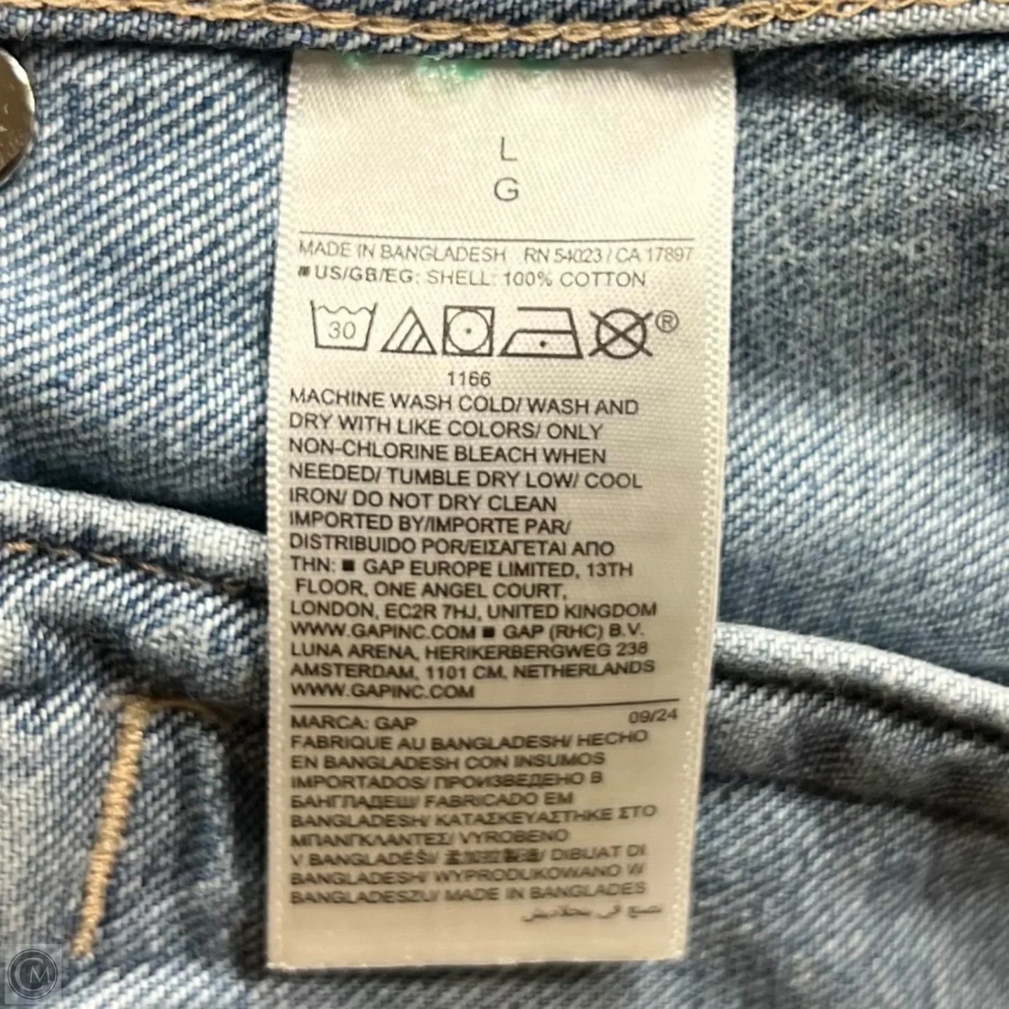 Jacket Denim By Gap In Blue, Size: L