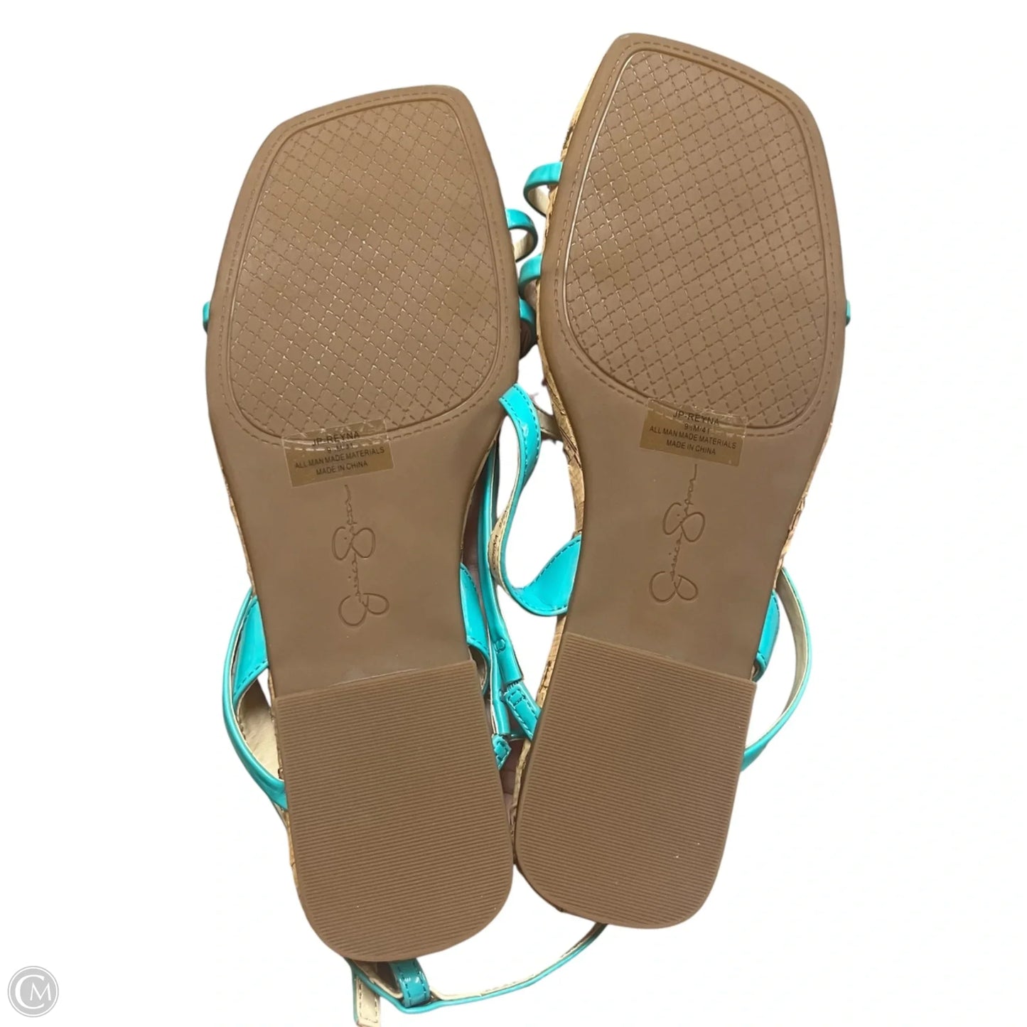 Sandals Flats By Jessica Simpson In Aqua, Size: 9.5