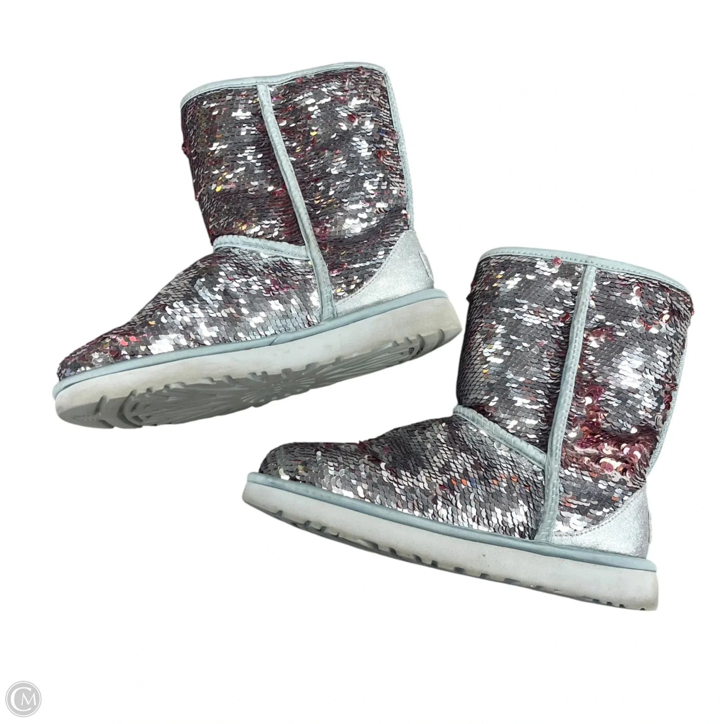 Boots Designer By Ugg In Silver, Size: 7
