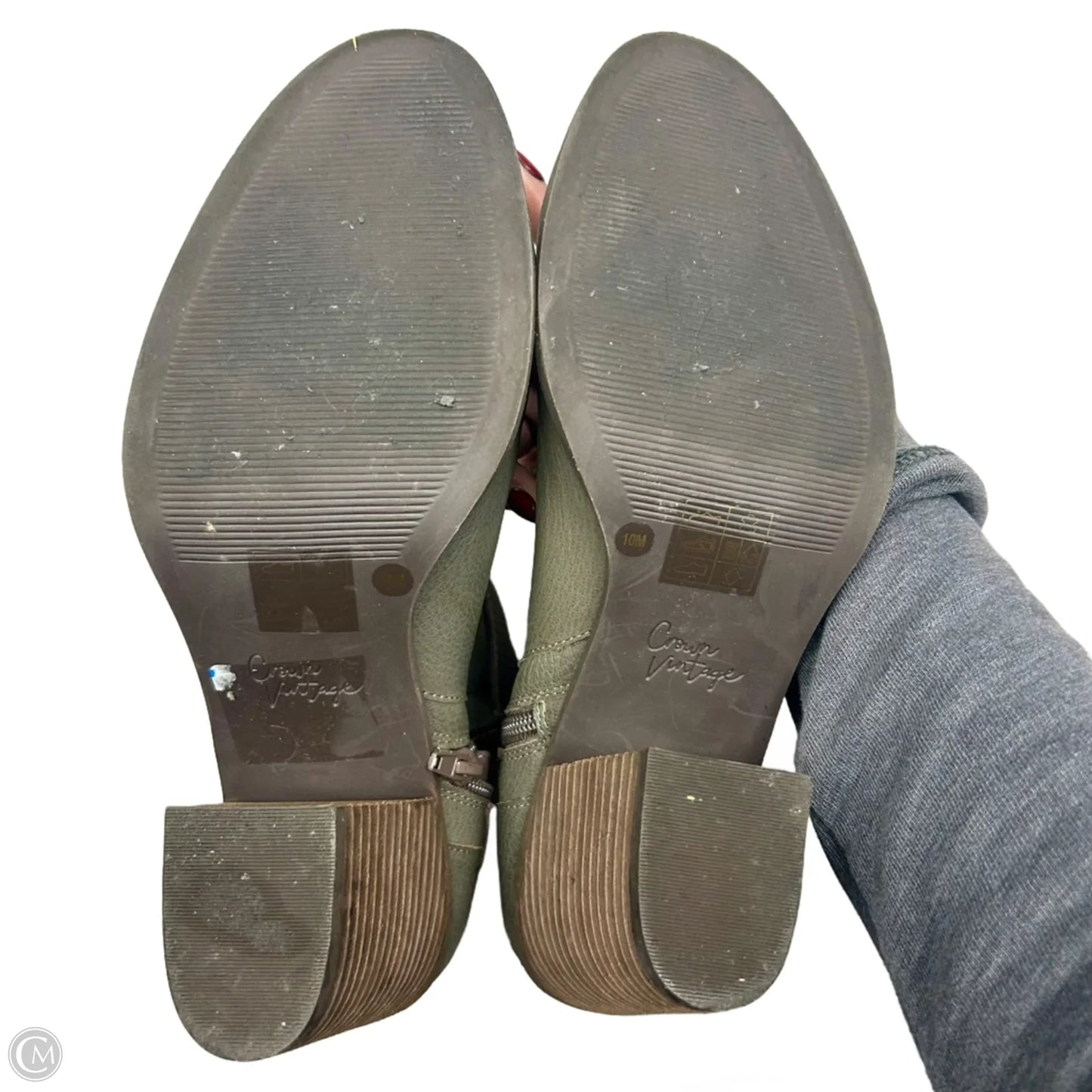 Boots Ankle Heels By Crown Vintage In Brown, Size: 10