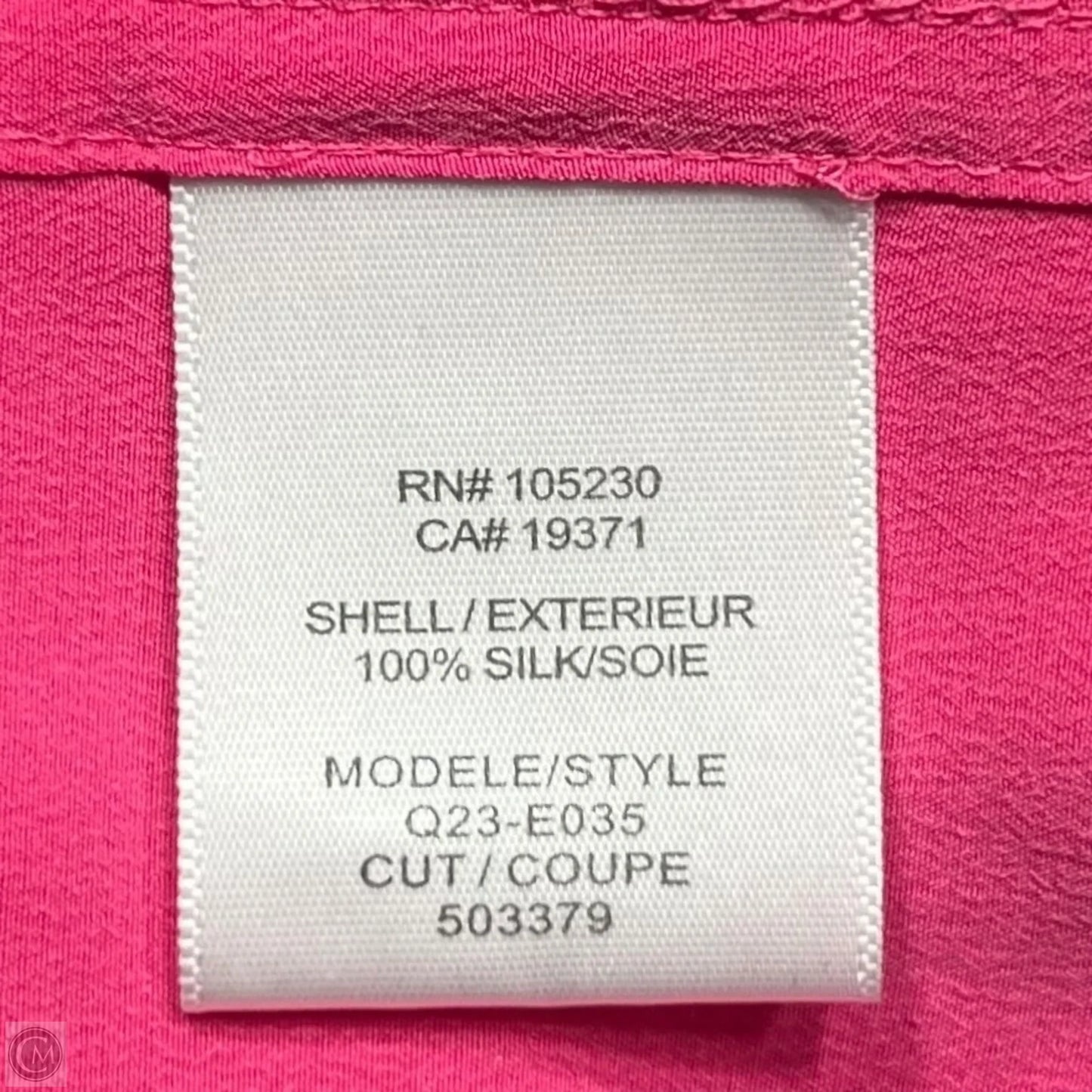 Top Long Sleeve By Equipment In Pink, Size: M