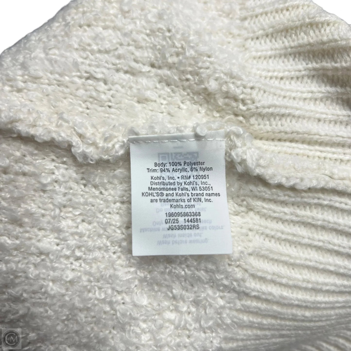 Sweater By So In Cream, Size: L
