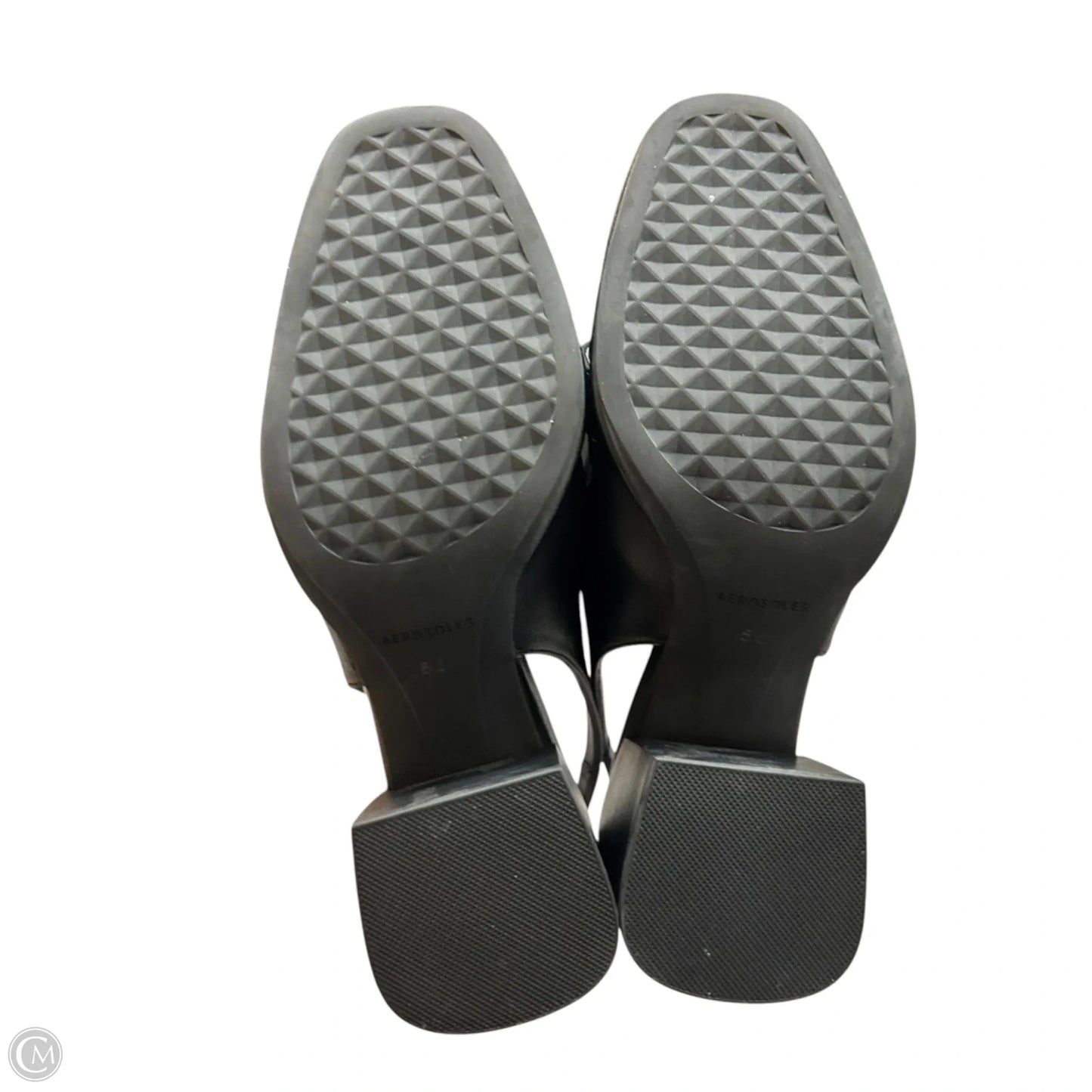 Shoes Heels Block By Aerosoles In Black & Gold, Size: 5.5