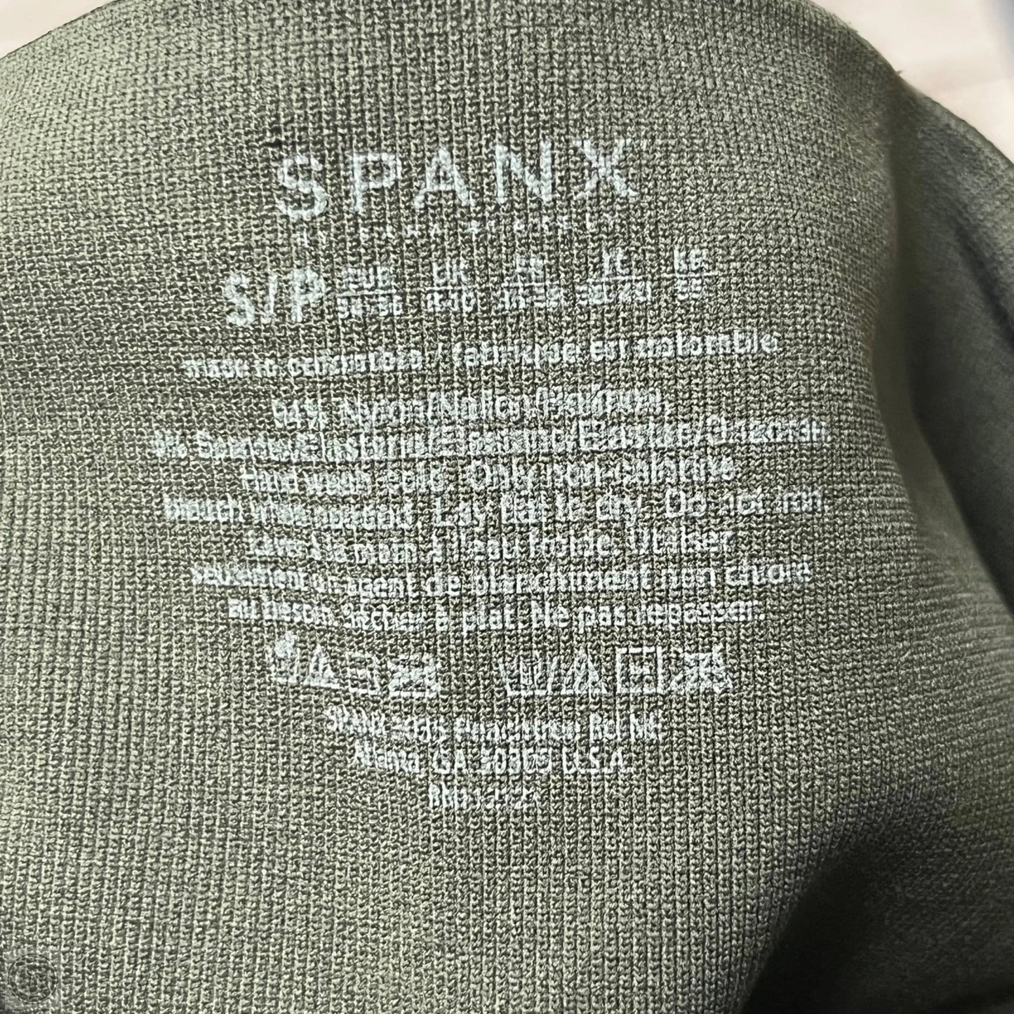 Athletic Leggings By Spanx In Green, Size: S