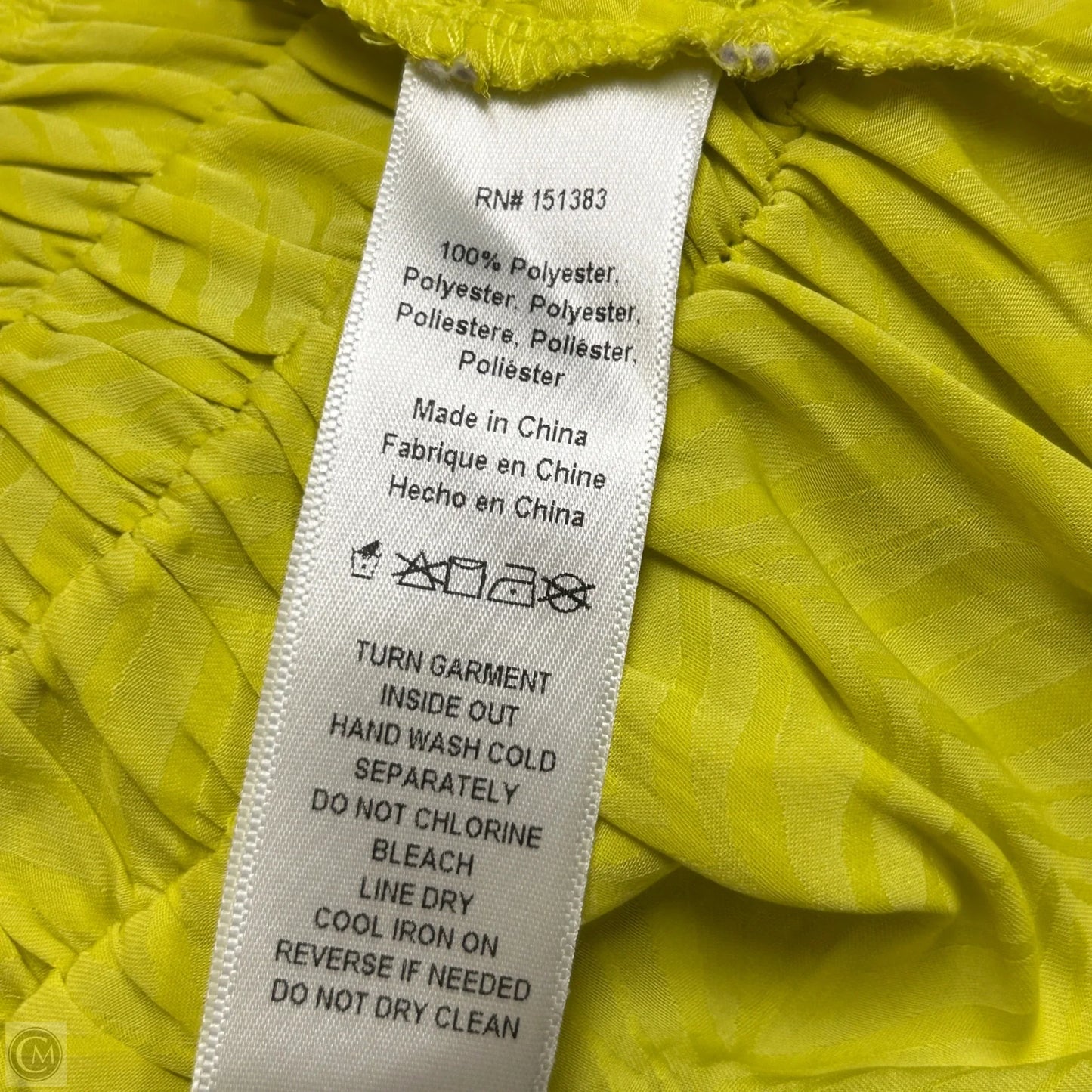 Top Short Sleeve By Current Air In Yellow, Size: S