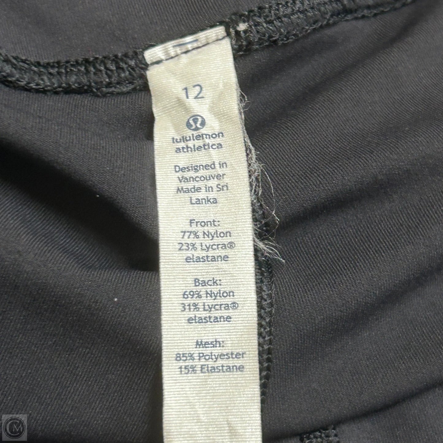 Athletic Leggings By Lululemon In Black, Size: 12
