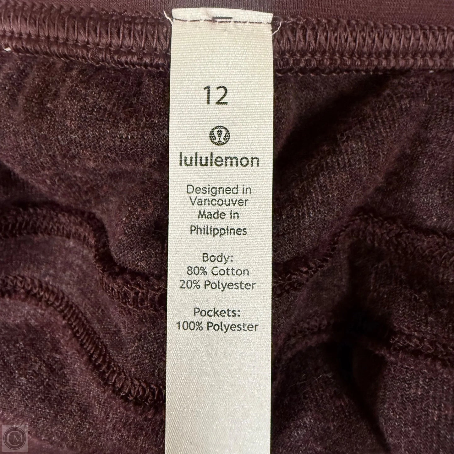 Athletic Pants By Lululemon In Maroon, Size: 12