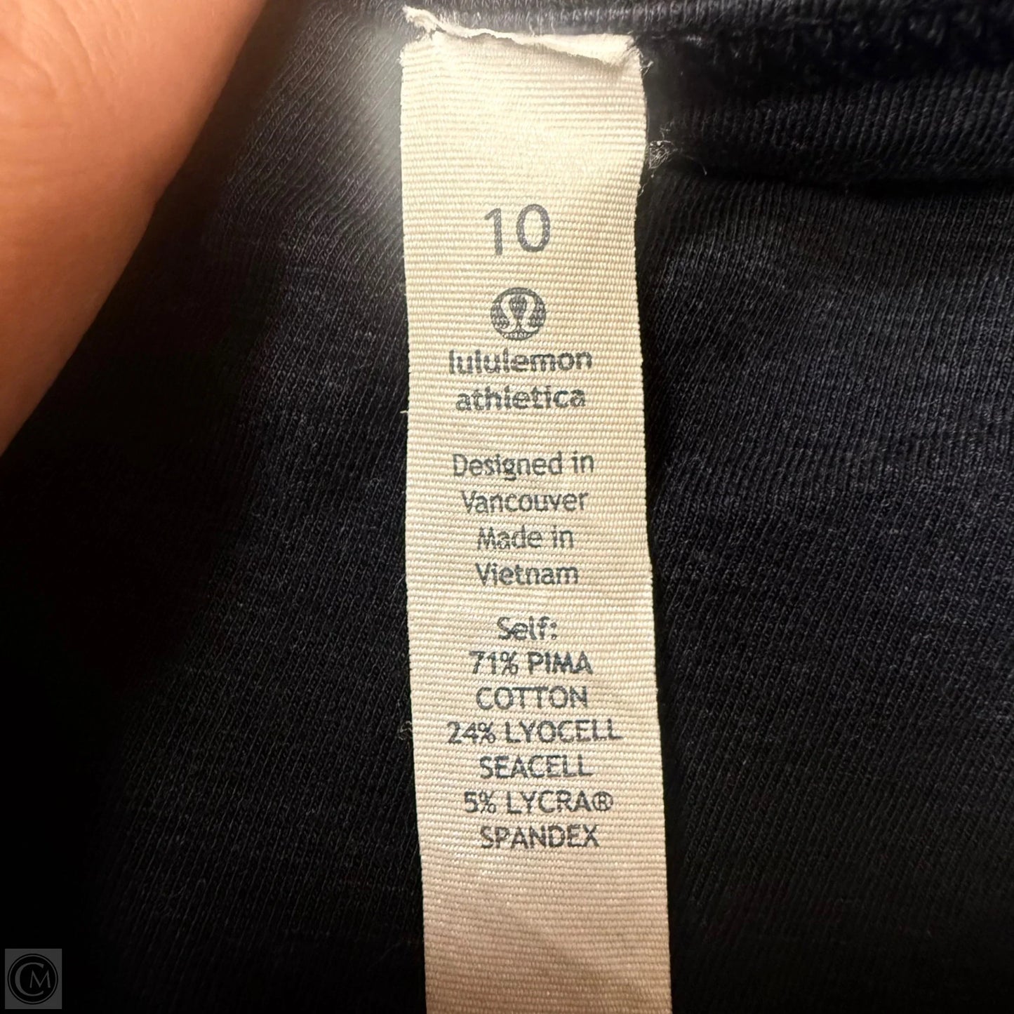 Athletic Tank Top By Lululemon In Black & Blue, Size: 10