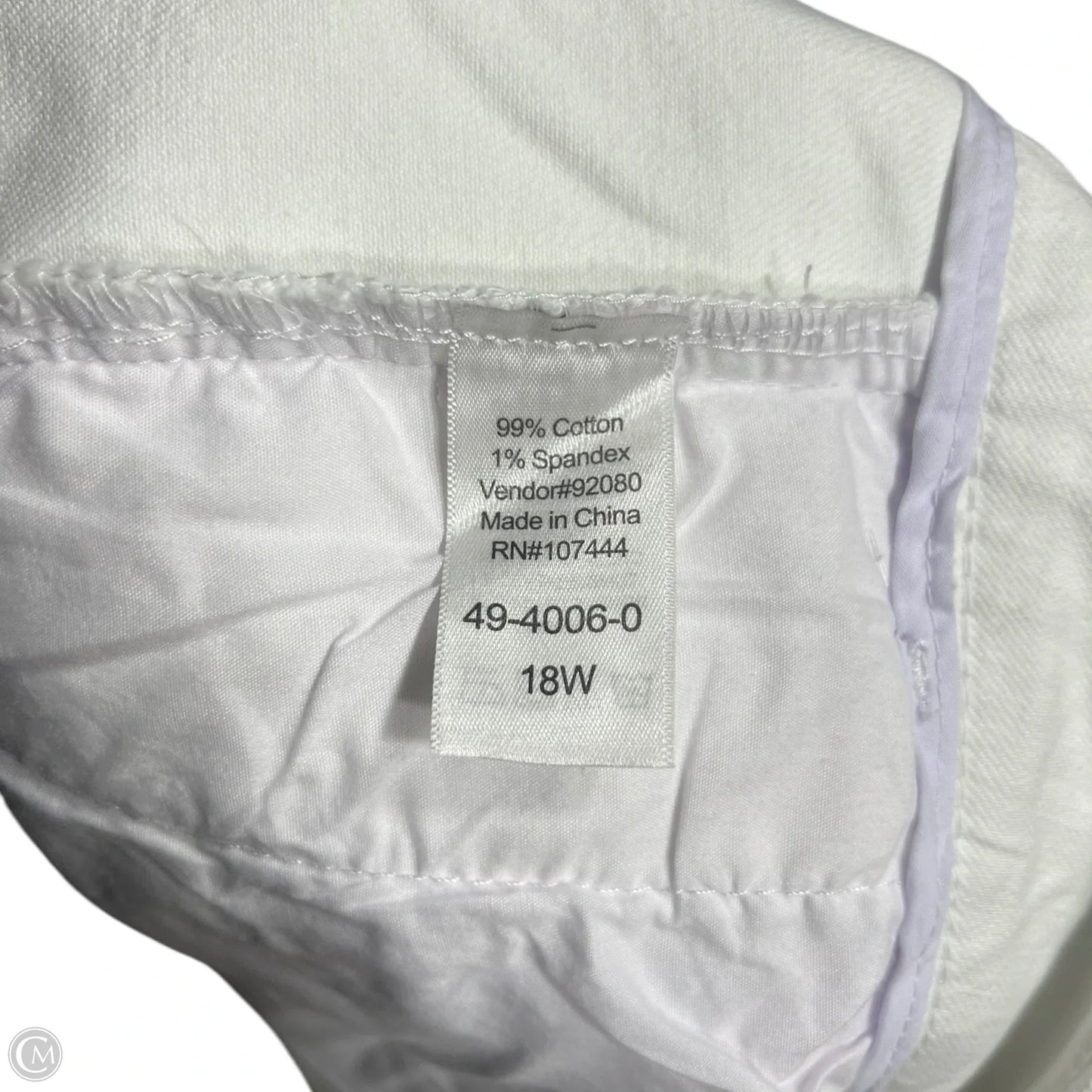 Jeans Straight By Jessica London In White Denim, Size: 18