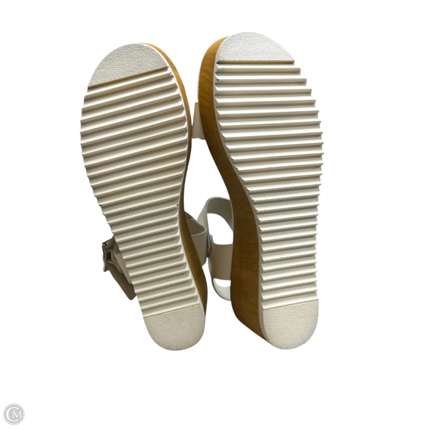 Sandals Heels Platform By Steve Madden In Tan & White, Size: 11