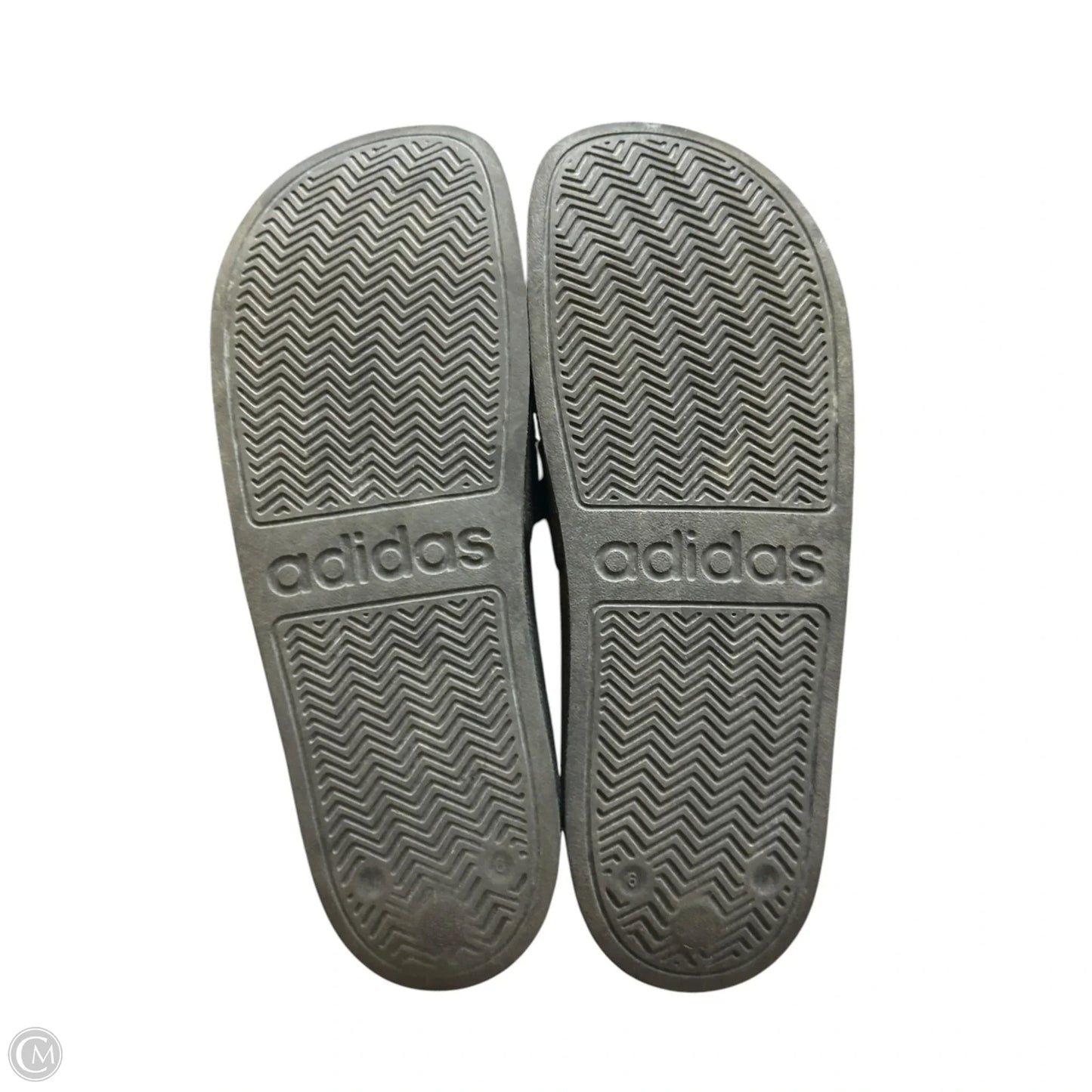Sandals Flats By Adidas In Black & White, Size: 6