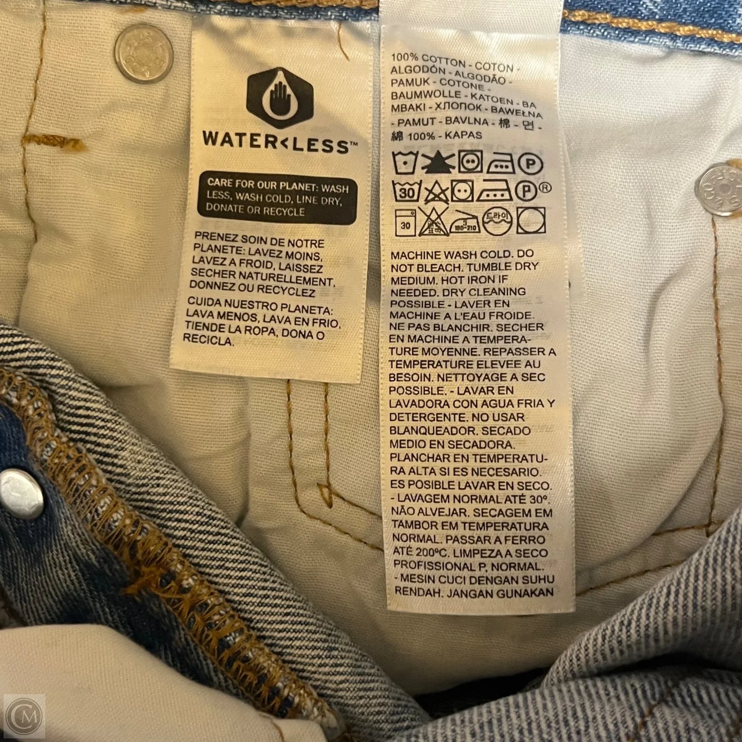Jeans Wide Leg By Levis In Blue Denim, Size: 8