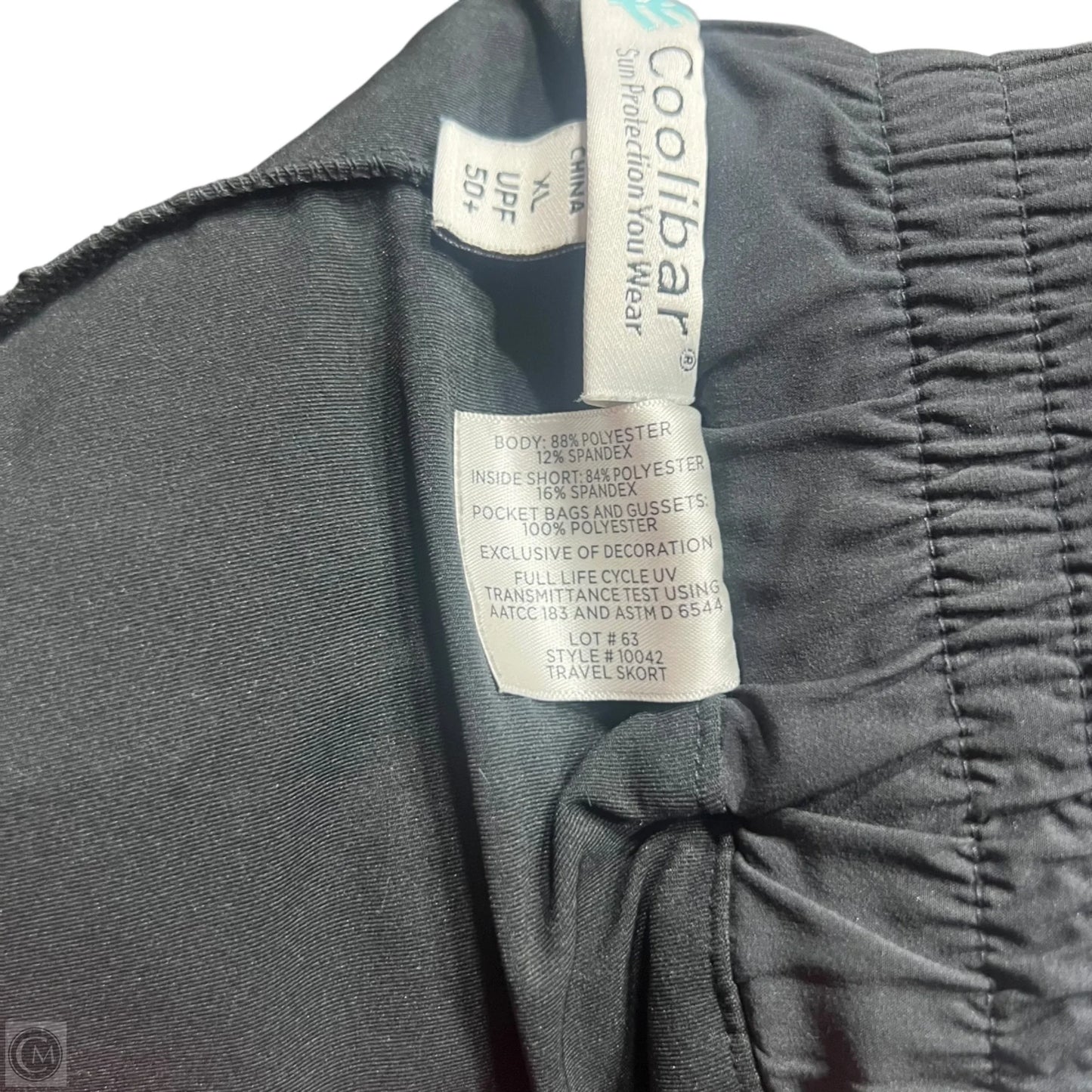 Athletic Skirt By Coolibar In Black, Size: Xl