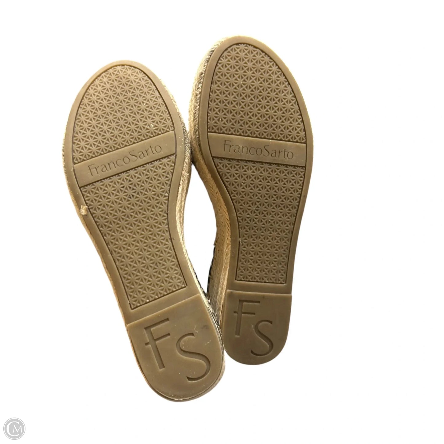 Sandals Heels Wedge By Franco Sarto In Black & Tan, Size: 6.5