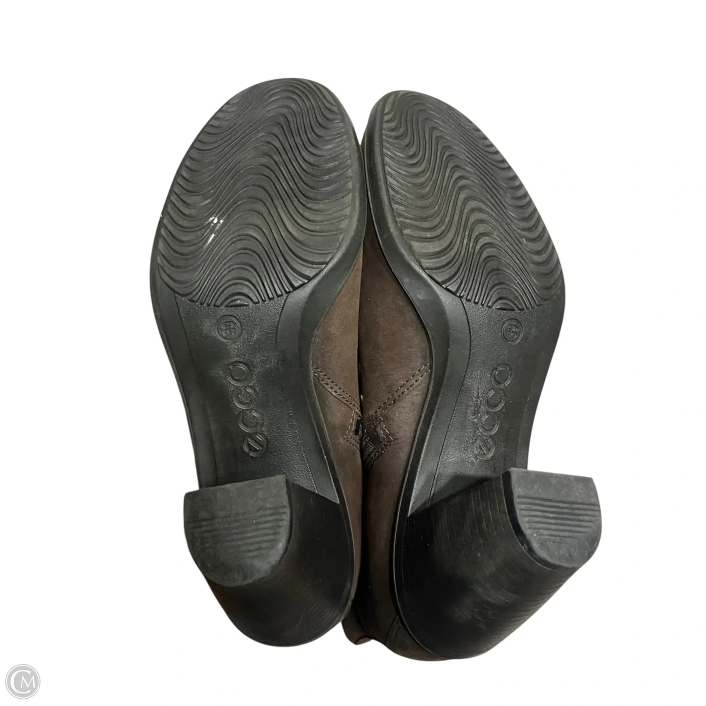 Boots Ankle Heels By Ecco In Brown, Size: 8.5