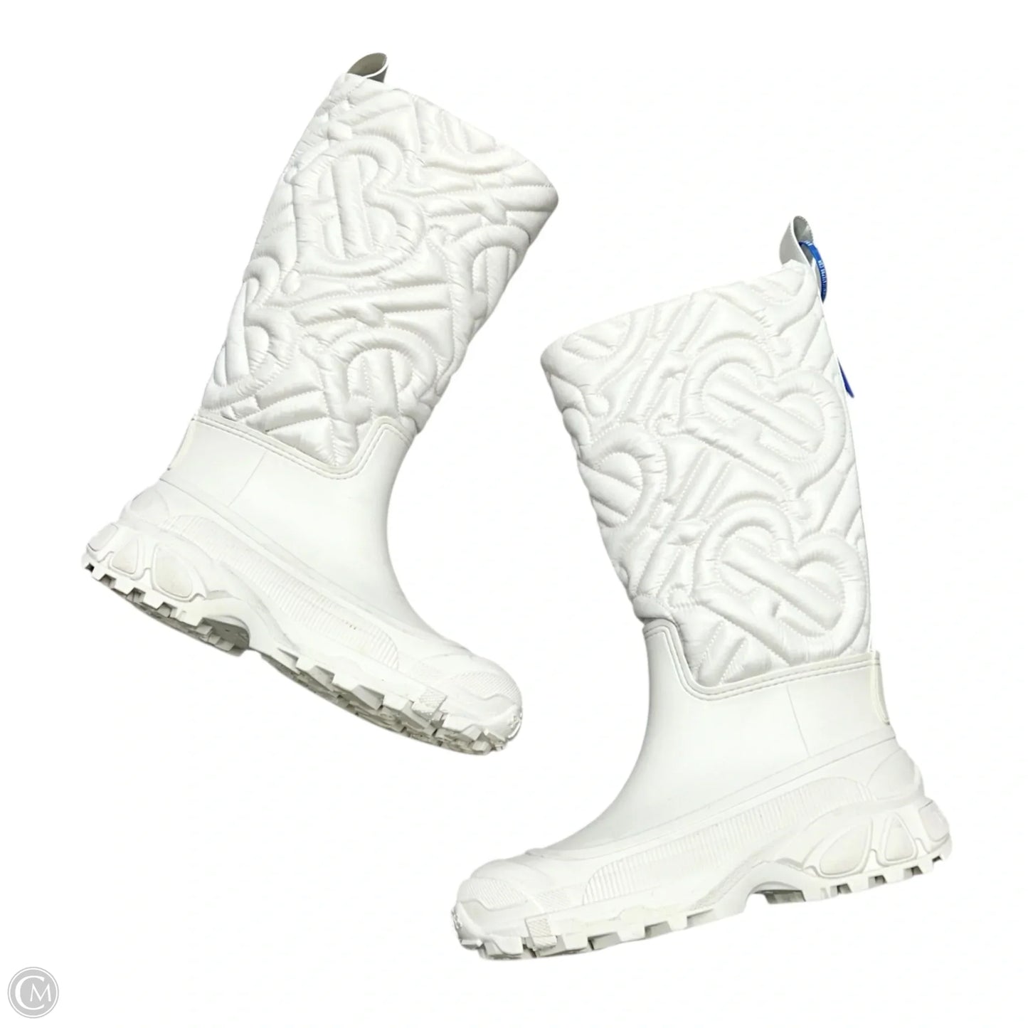 Boots Luxury Designer By Burberry In White, Size: 9.5