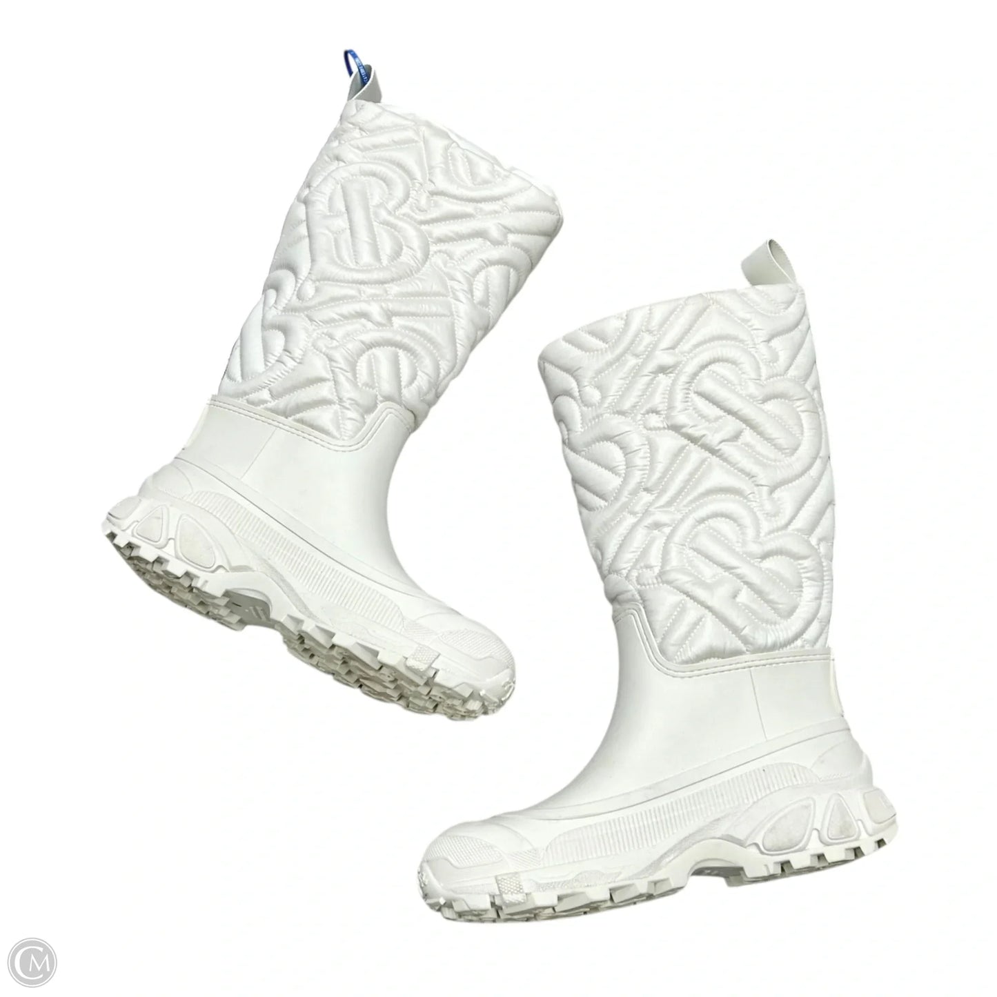 Boots Luxury Designer By Burberry In White, Size: 9.5