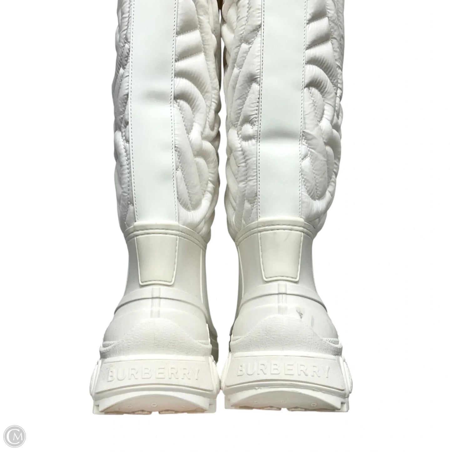 Boots Luxury Designer By Burberry In White, Size: 9.5