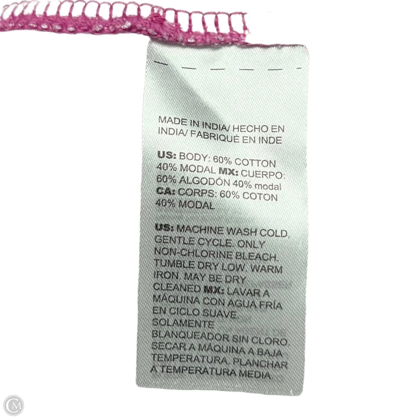 Top Short Sleeve By Chicos In Purple & White, Size: Xl