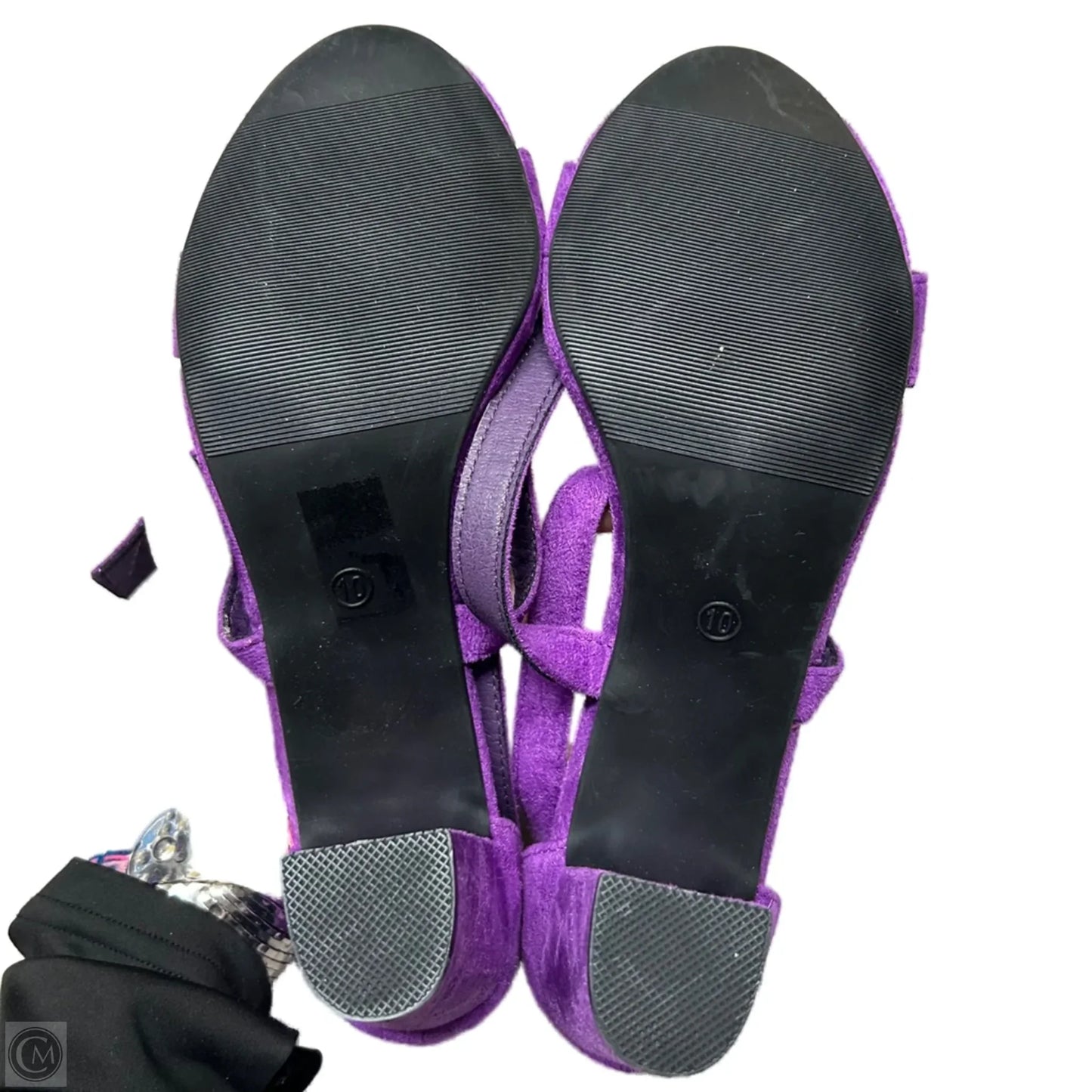 Sandals Heels Block By Trary In Purple, Size: 10