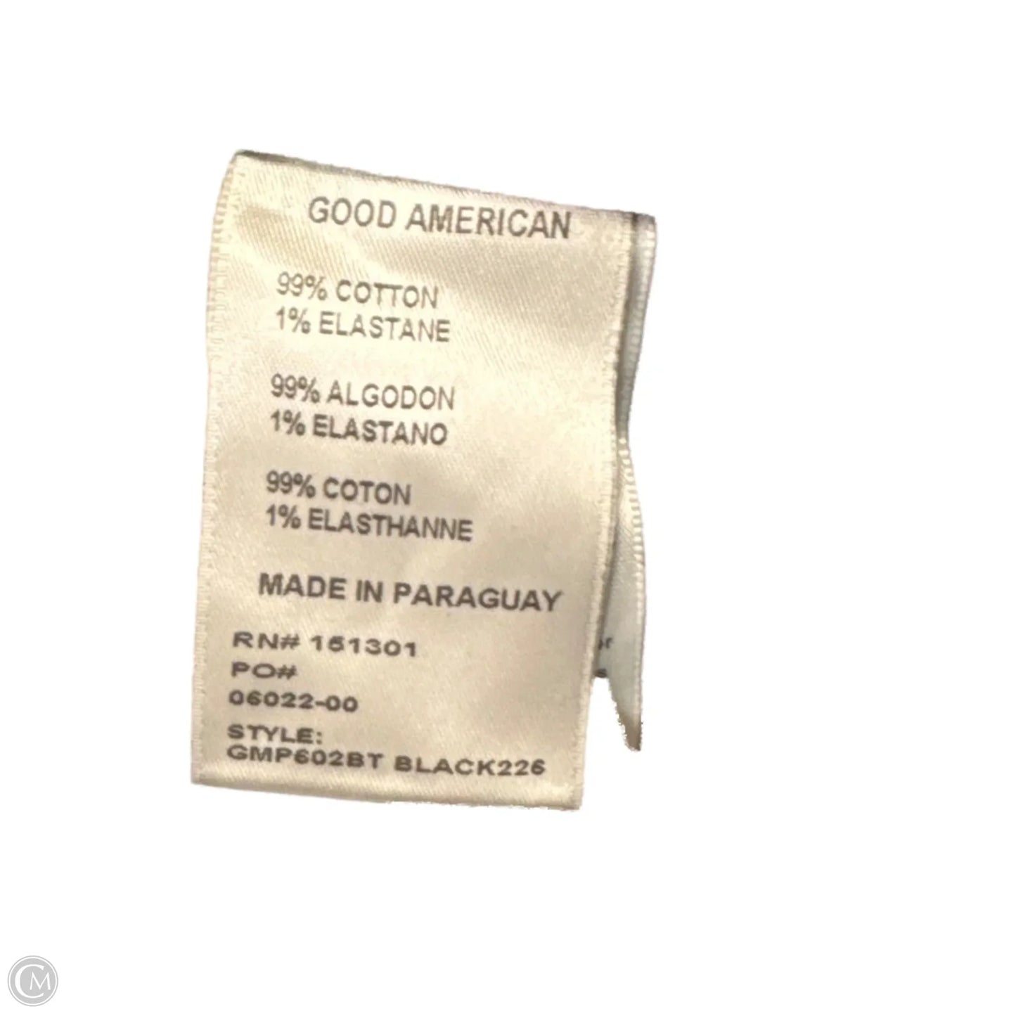 Jeans Cropped By Good American In Black Denim, Size: 2