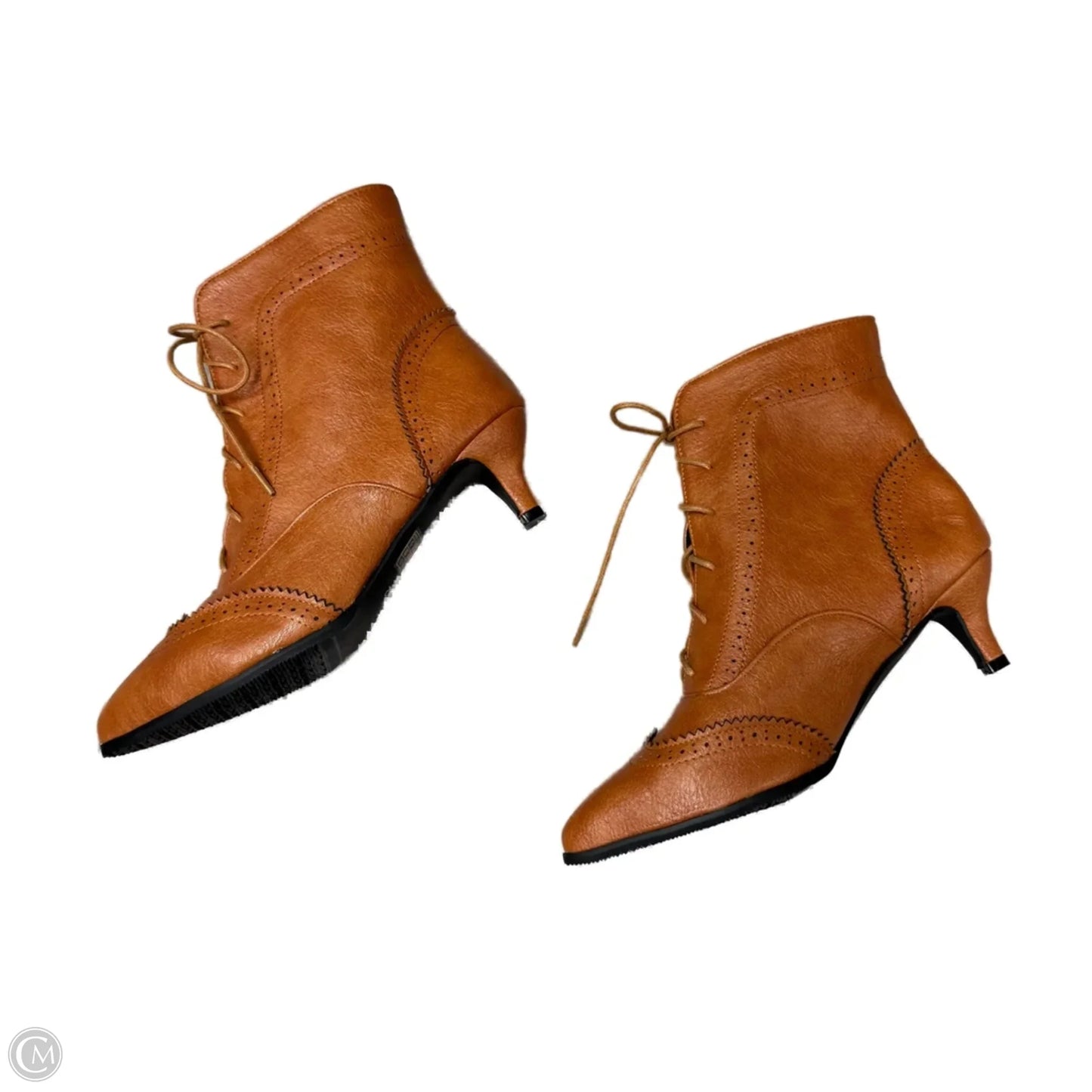 Boots Ankle Heels In Brown, Size: 11.5
