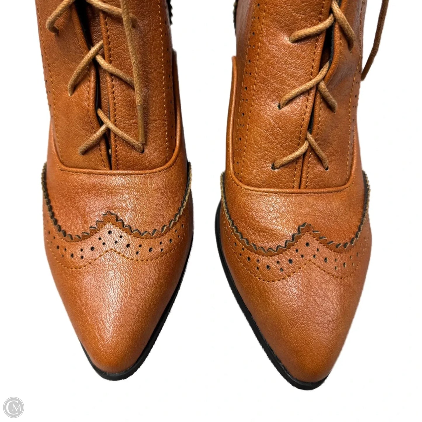 Boots Ankle Heels In Brown, Size: 11.5