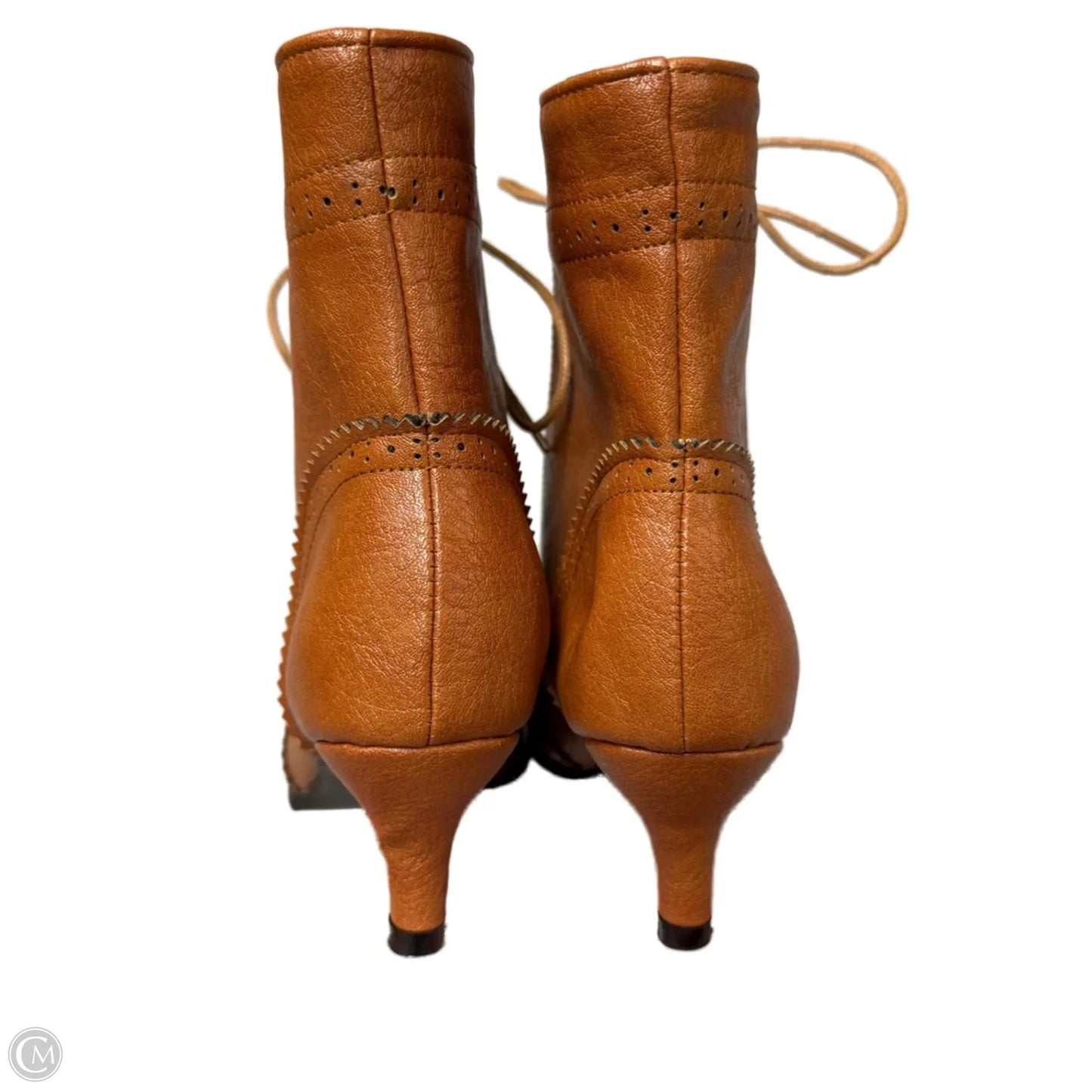 Boots Ankle Heels In Brown, Size: 11.5