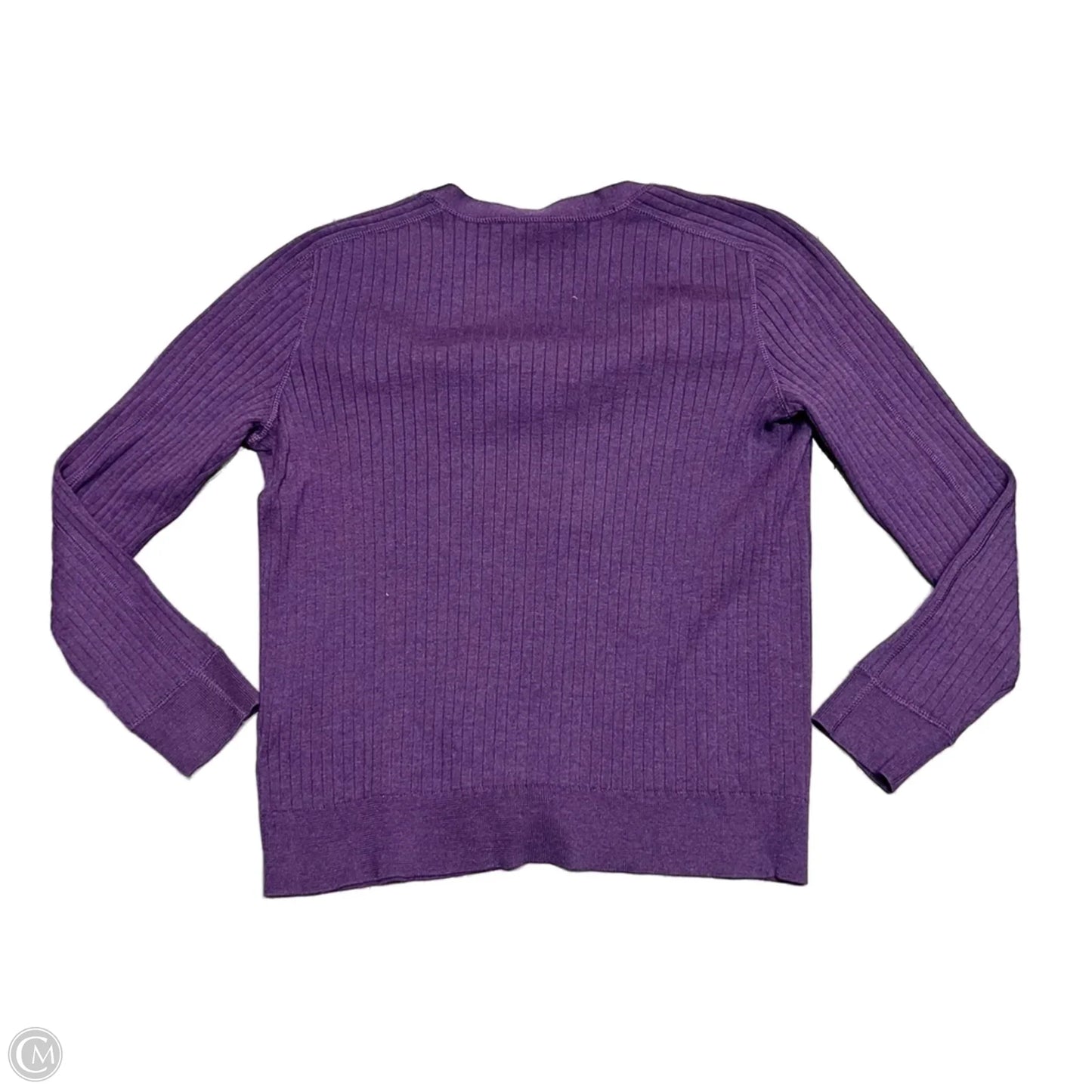 Sweater Cardigan Designer By Lafayette 148 In Purple, Size: M