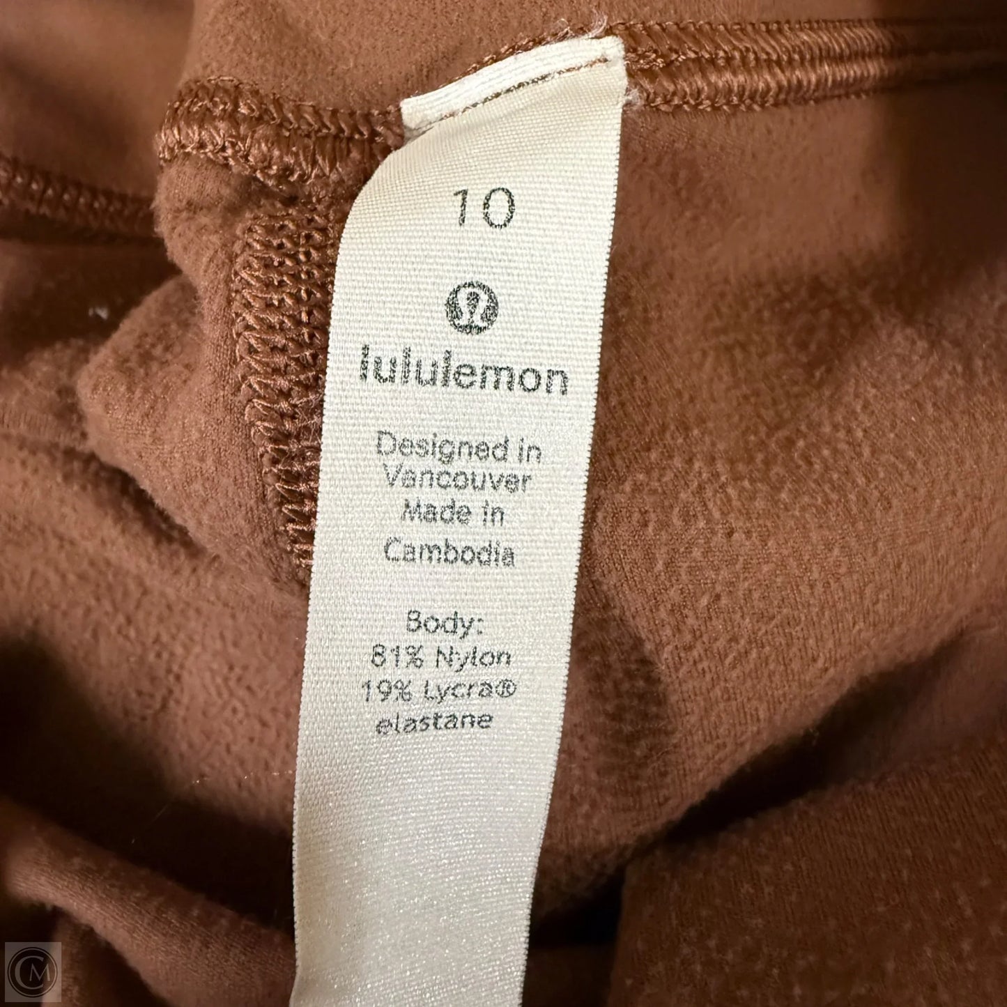 Athletic Leggings By Lululemon In Brown, Size: 10