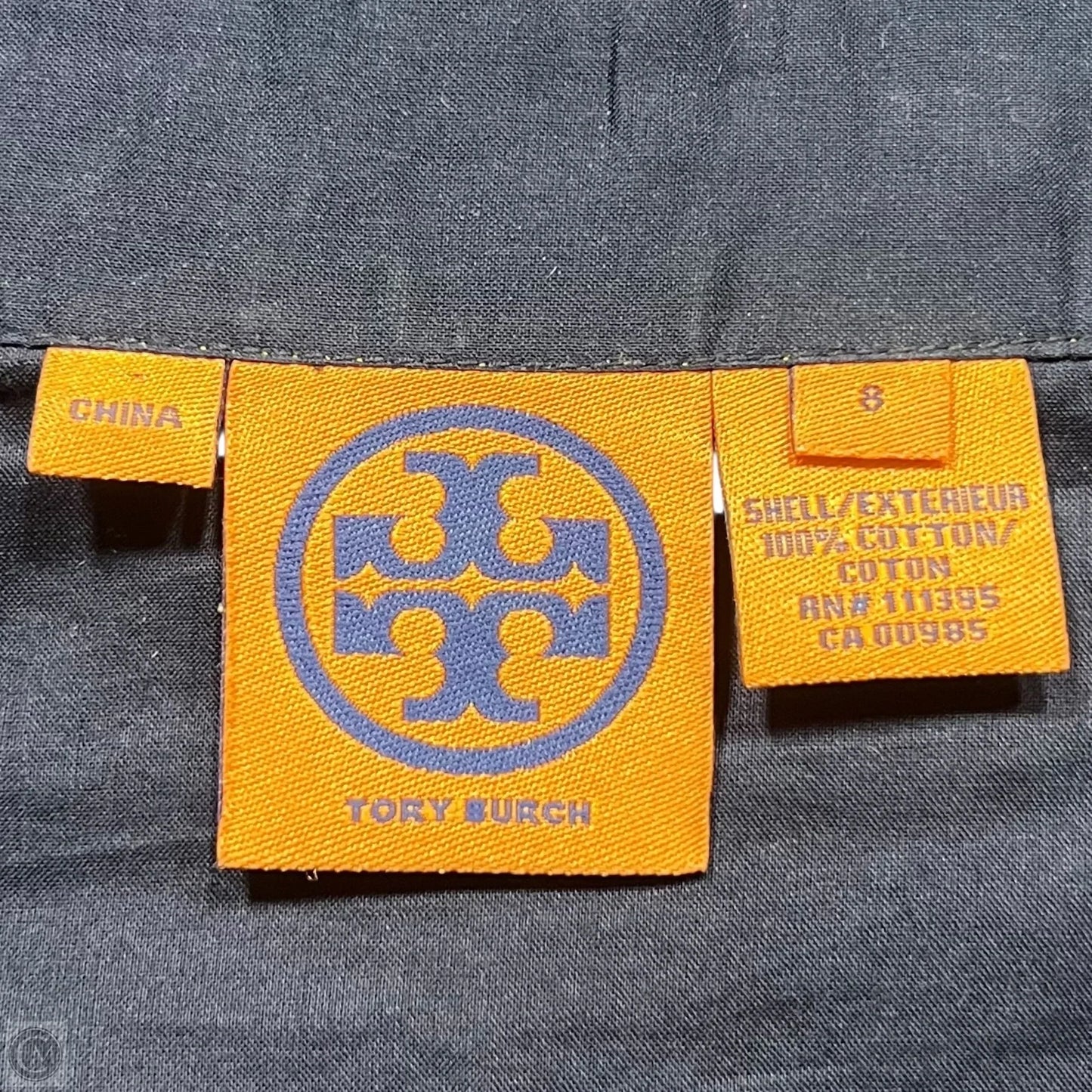 Top Long Sleeve Designer By Tory Burch In Blue & Gold, Size: M