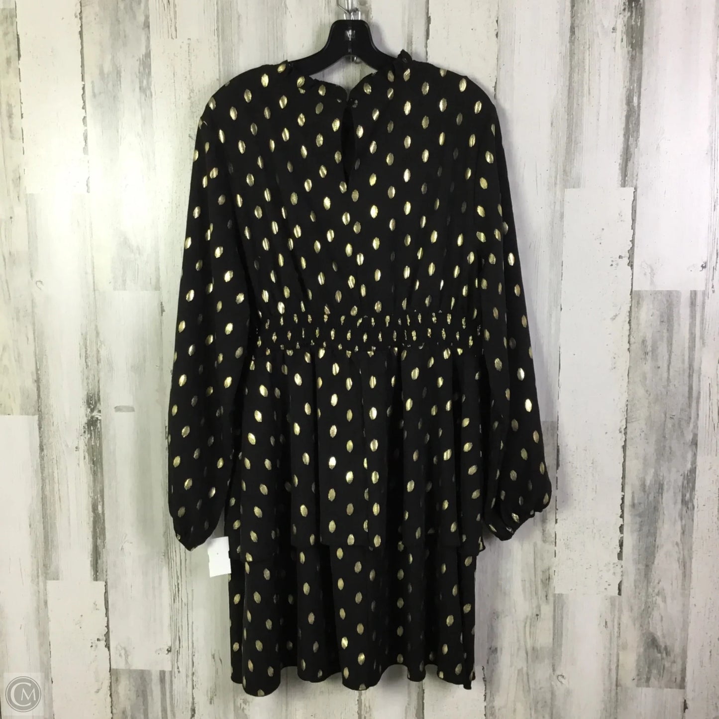 Dress Casual Short By Shein In Black & Gold, Size: 2x