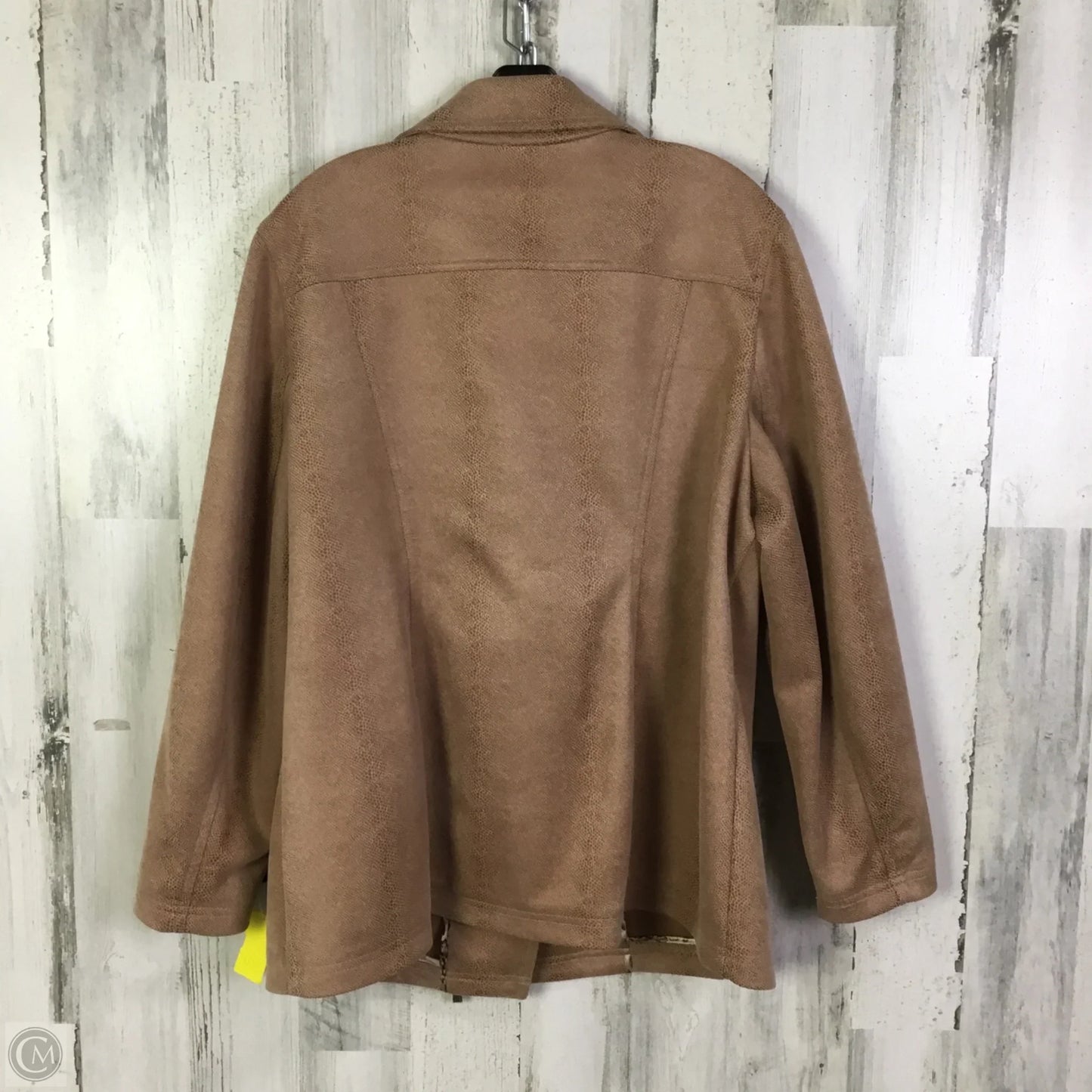 Jacket Moto By Chicos In Brown, Size: Xl