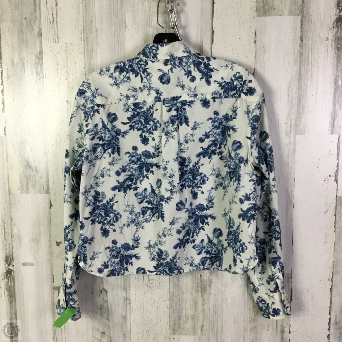 Top Long Sleeve By Gap In Blue & Cream, Size: Xs